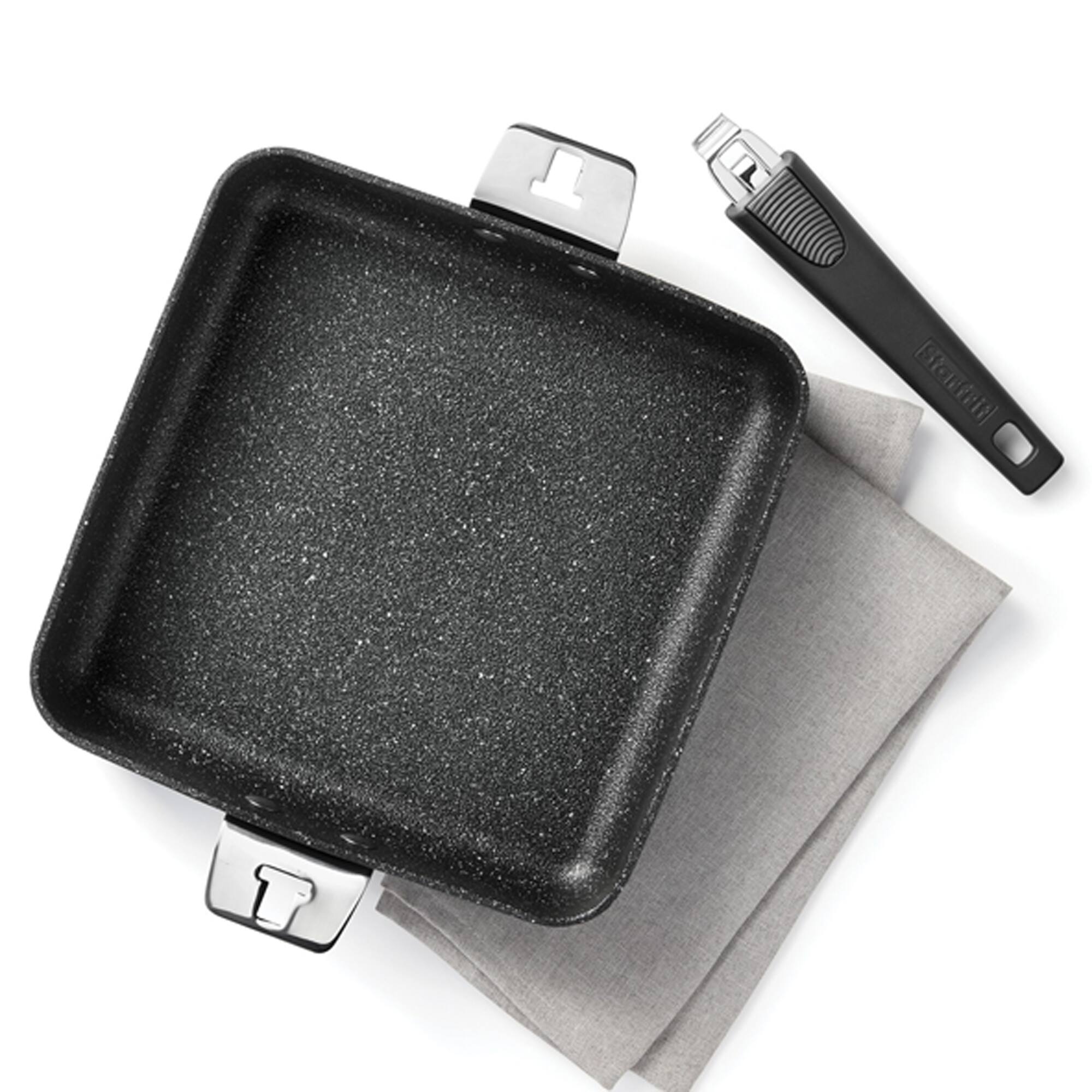 The Rock&#xAE; by Starfrit&#xAE; 9&#x22; Fry Pan &#x26; Square Dish with T-Lock Detachable Handle