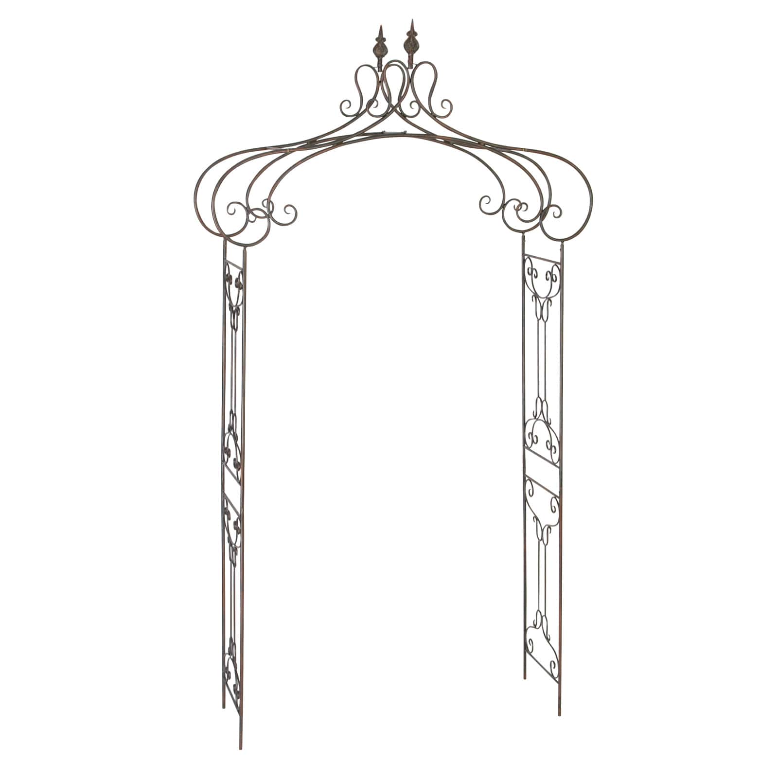 8ft. Black Iron Traditional Garden Archway Arbor
