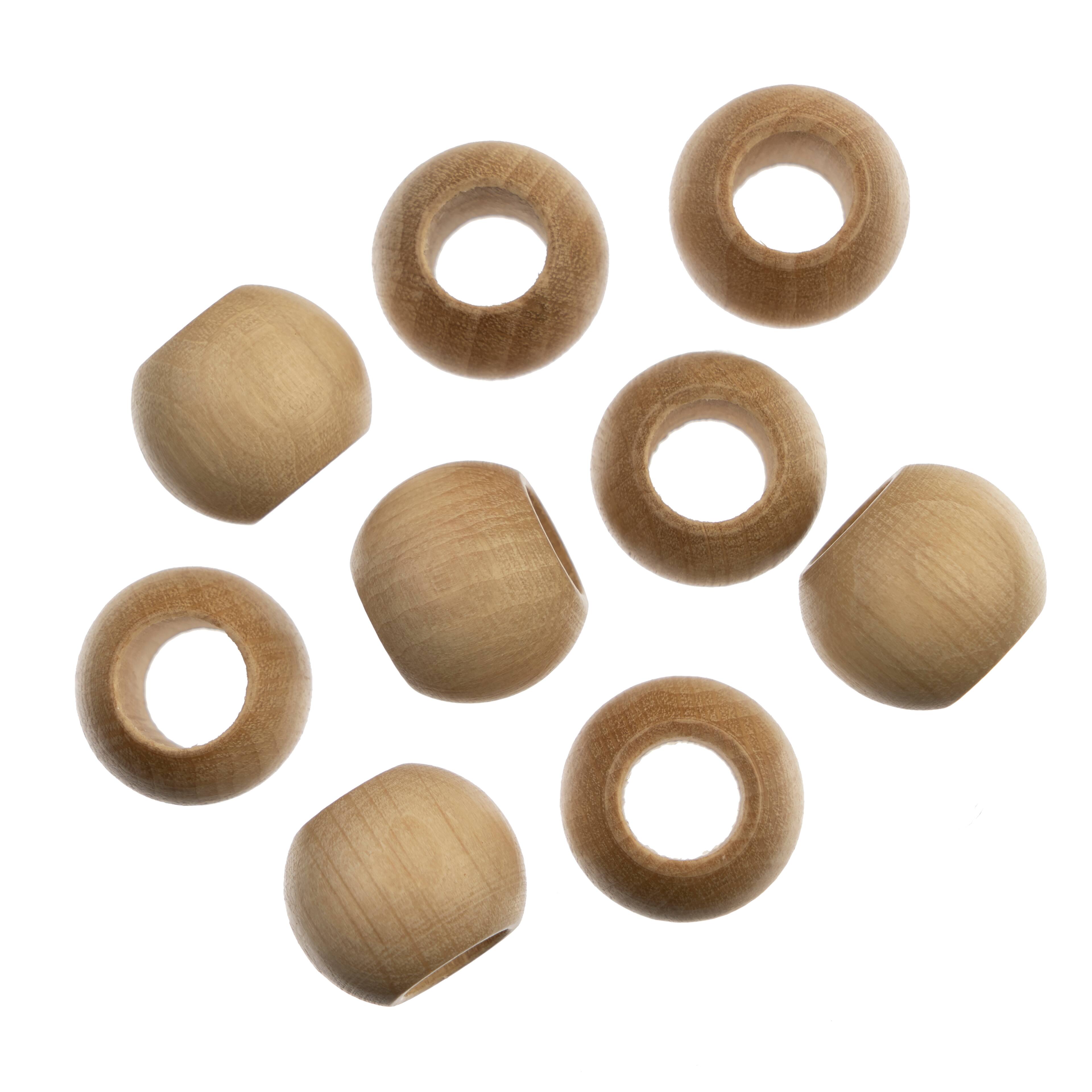 20mm Cream Round Wood Beads, 9ct. by Loops &#x26; Threads&#xAE;