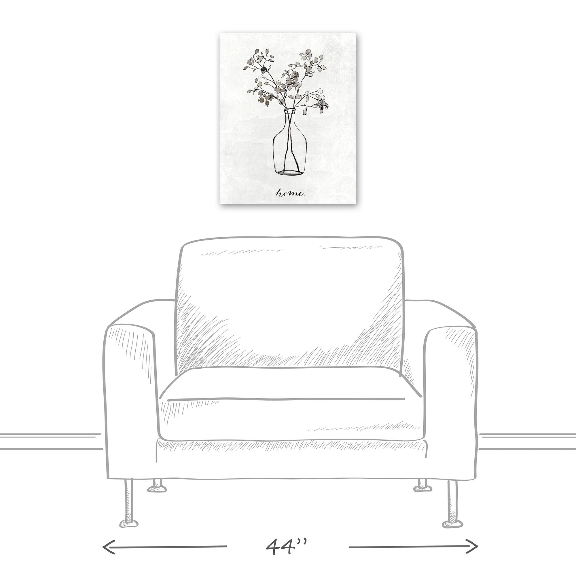 Designs Direct Home Flower Line Drawing Canvas Wall Art