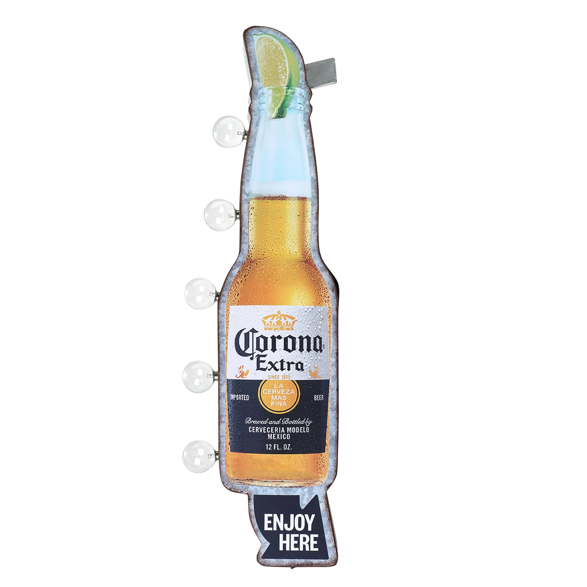American Art Decor 25&#x22; Metal Corona Extra LED Marquee Sign
