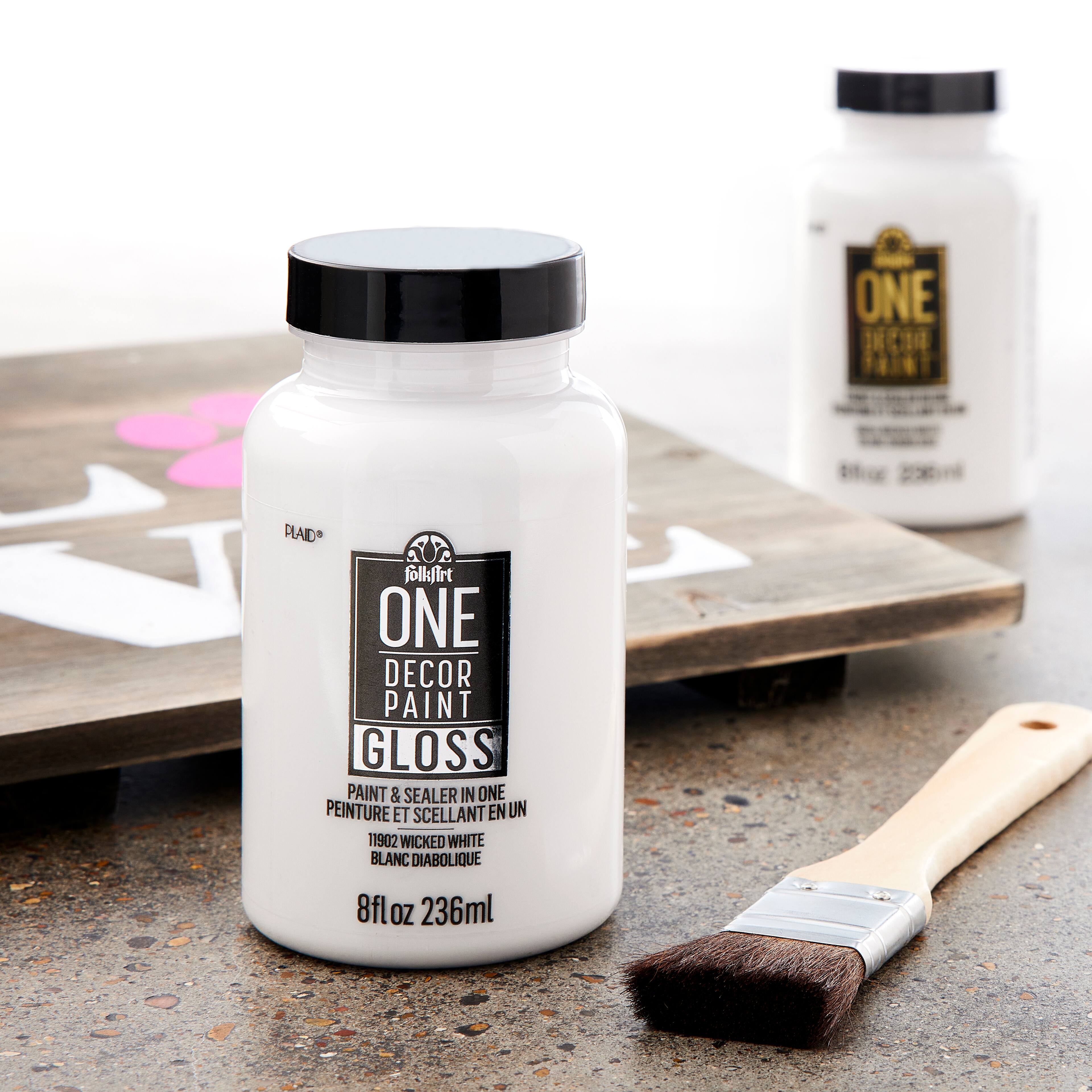 12 Pack FolkArt® One Décor Paint™ Gloss Paint & Sealer Craft Paint