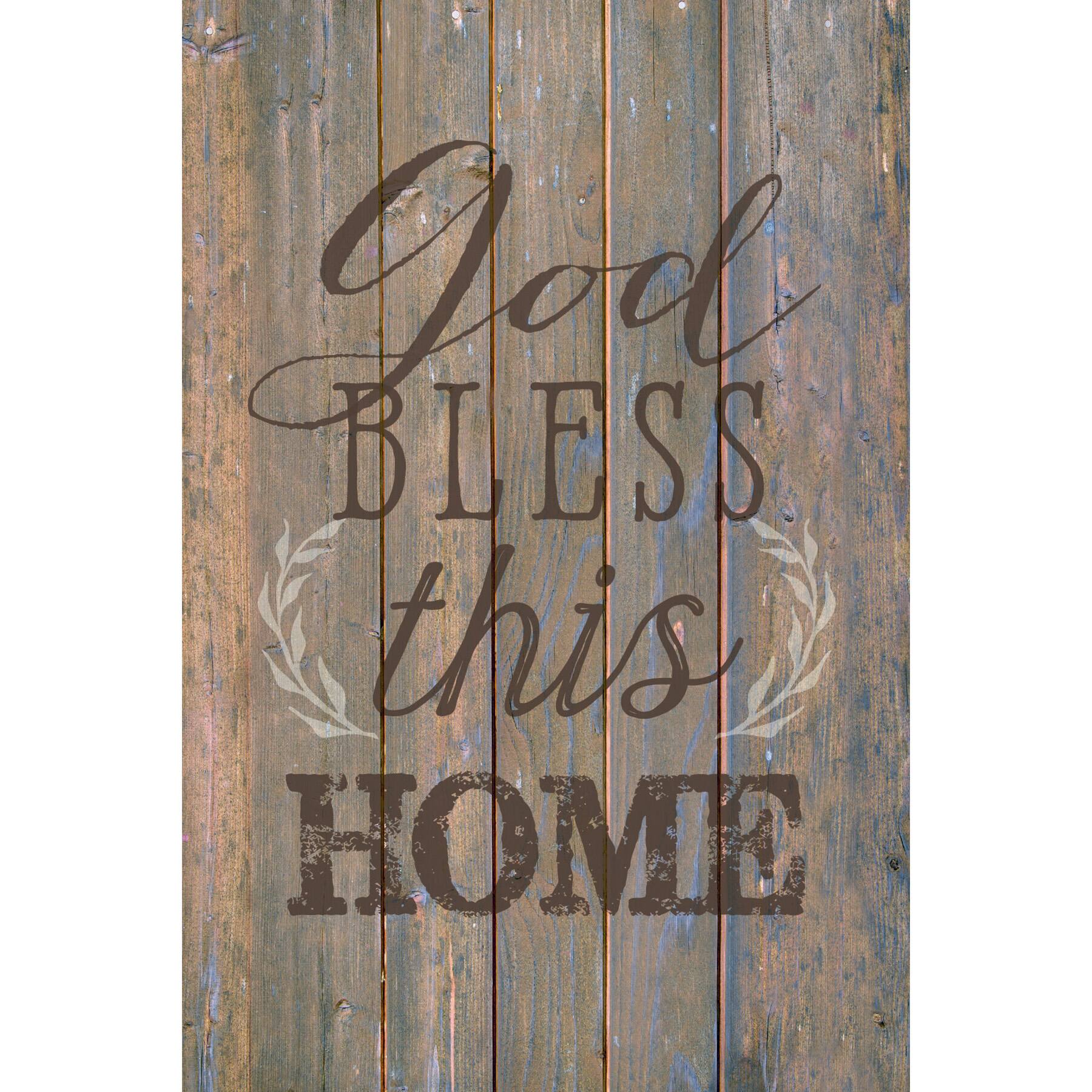 God Bless This Home Wood Plaque