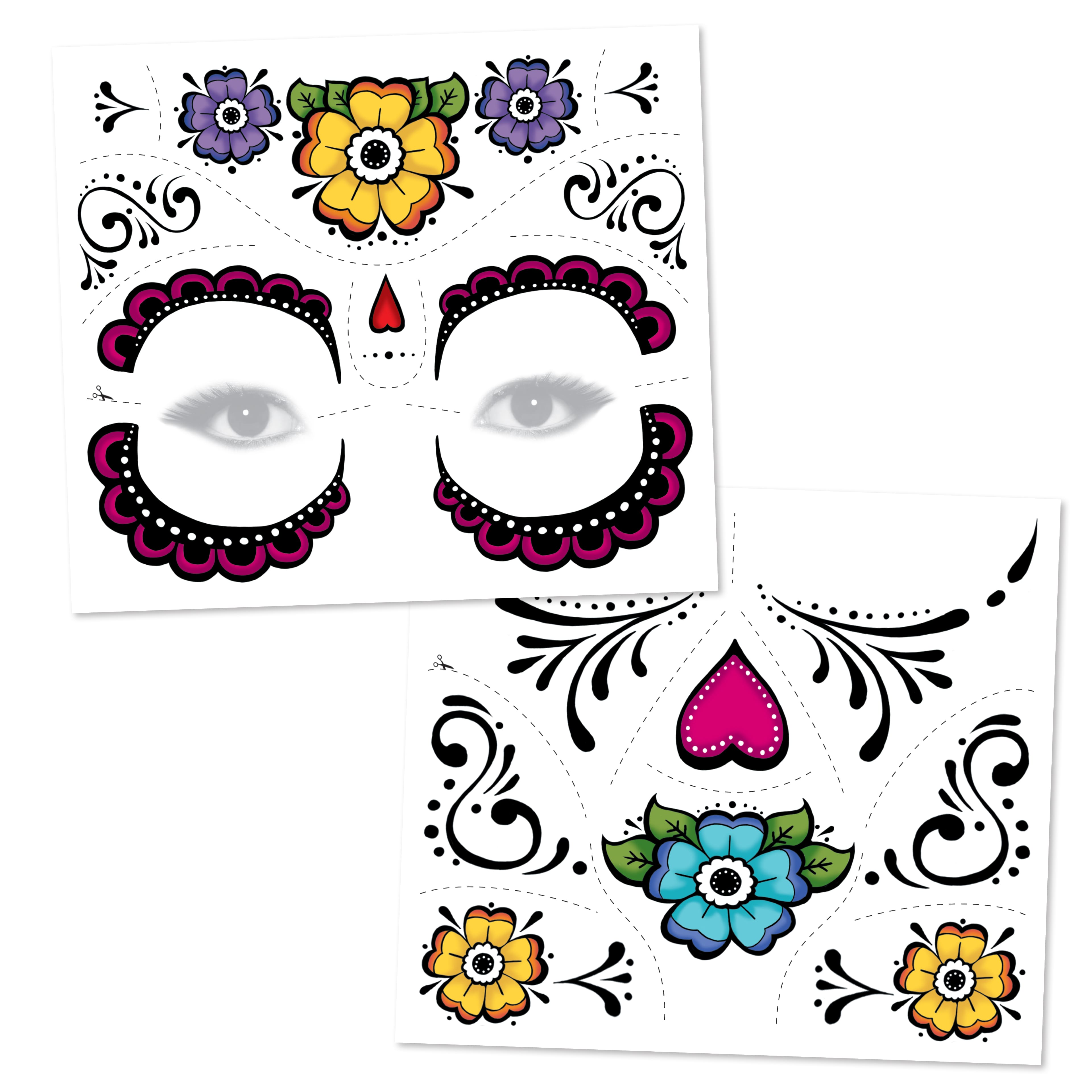Savvi Day of the Dead Costume Tattoos