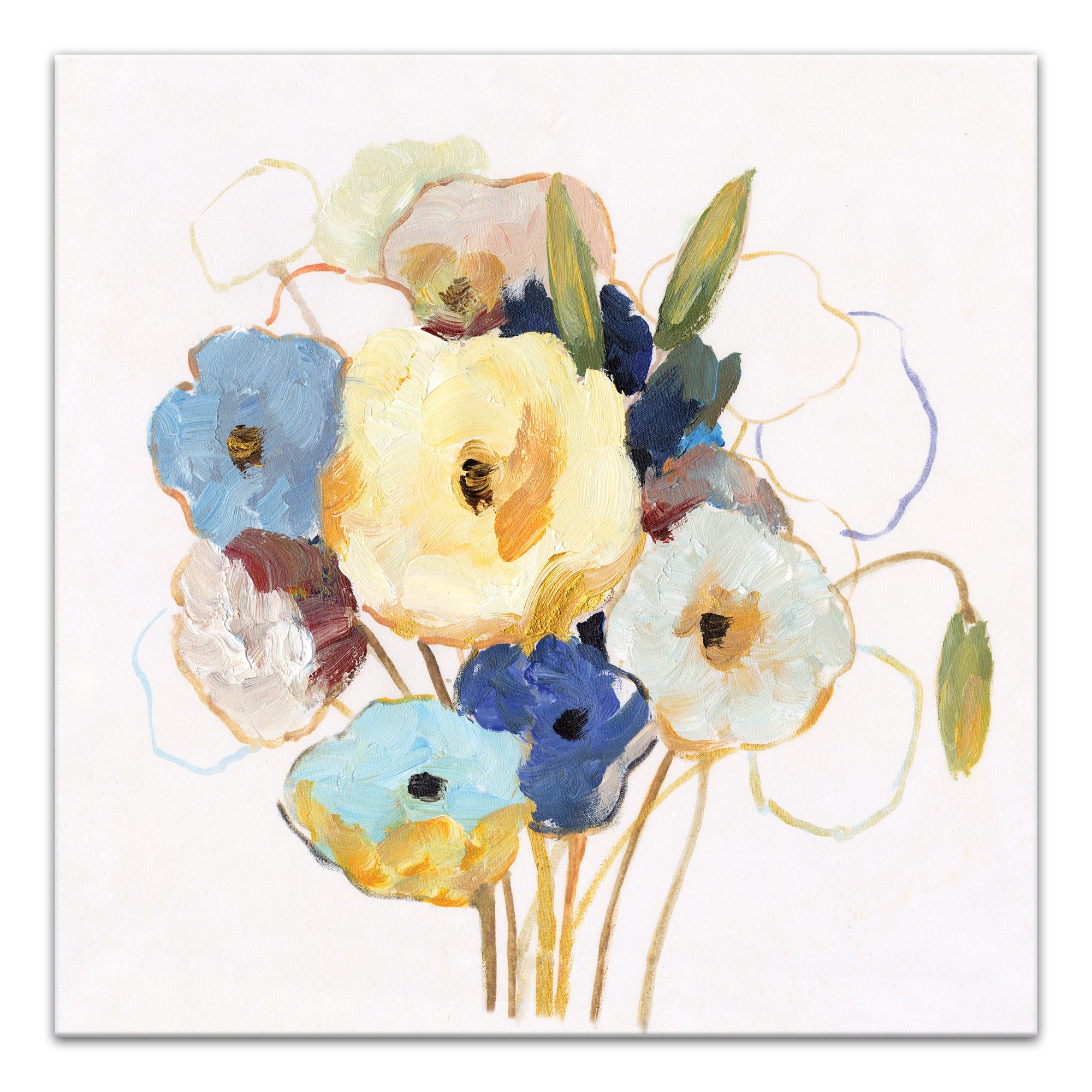 Multi-Color Floral Bouquet 24" x 24" Canvas Wall Art
