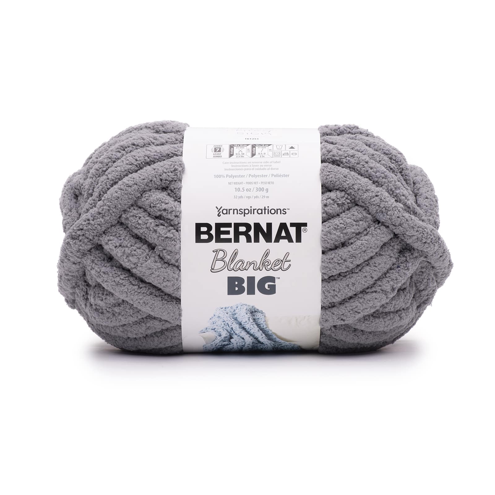 MUSHROOM Bernat Blanket BIG Yarn, 10.5 Oz /300 G, 32 Yards/29m