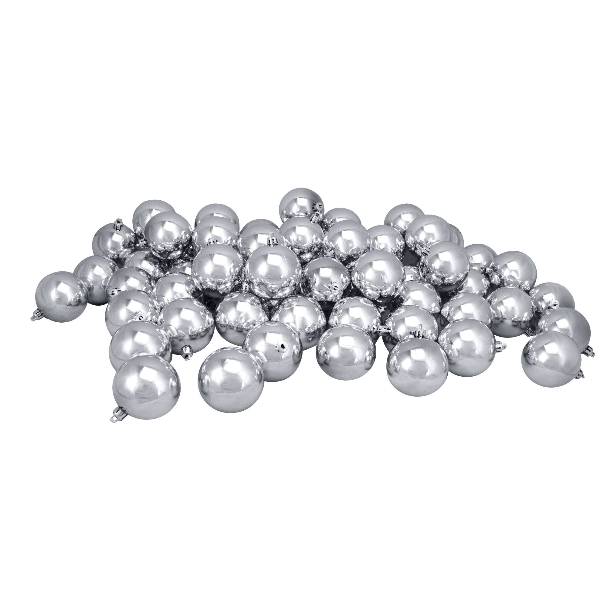 60ct Shiny Silver Splendor Shatterproof Ball Ornaments
