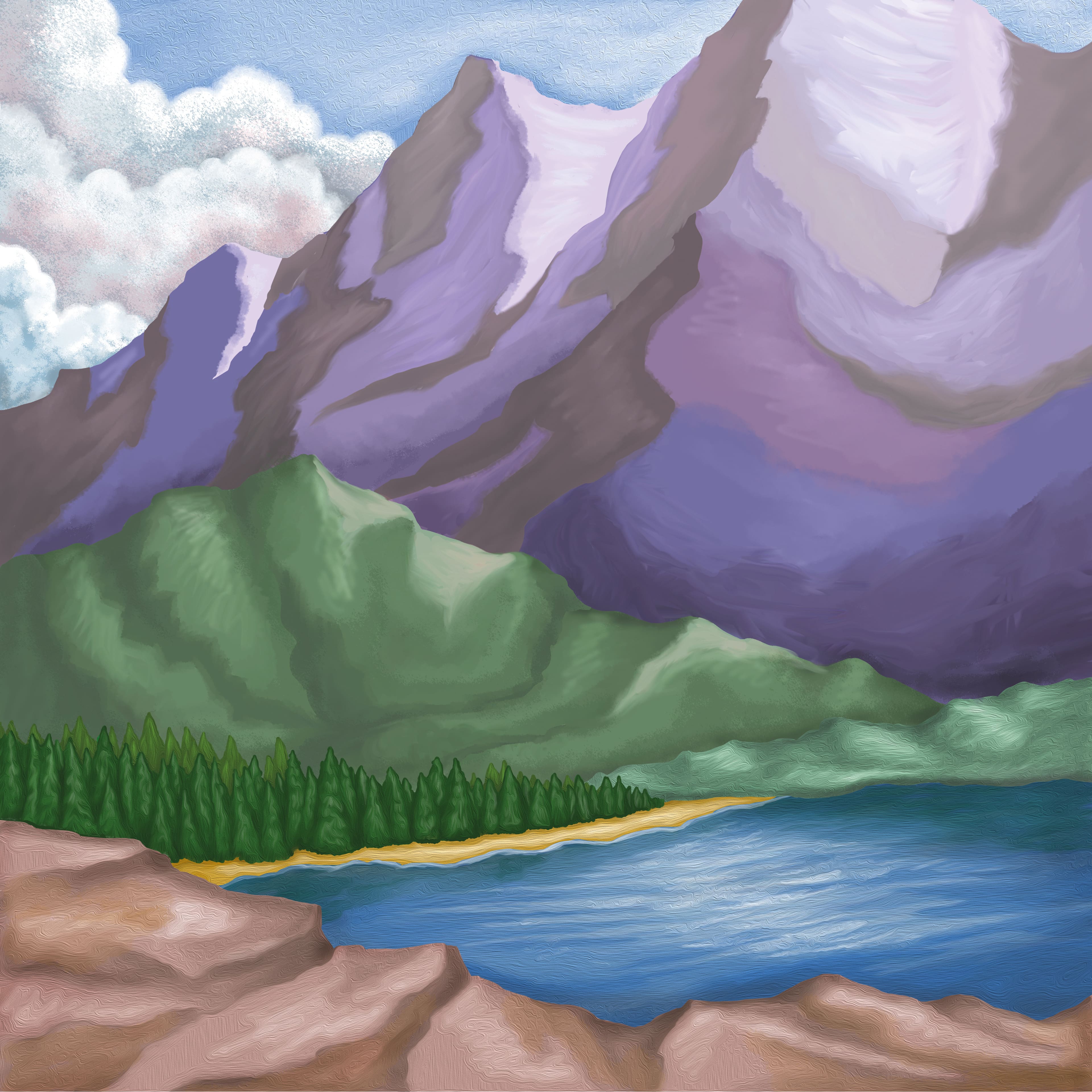 12&#x22; x 12&#x22; Mountain Lake Canvas Painting Kit by Artist&#x27;s Loft&#xAE;
