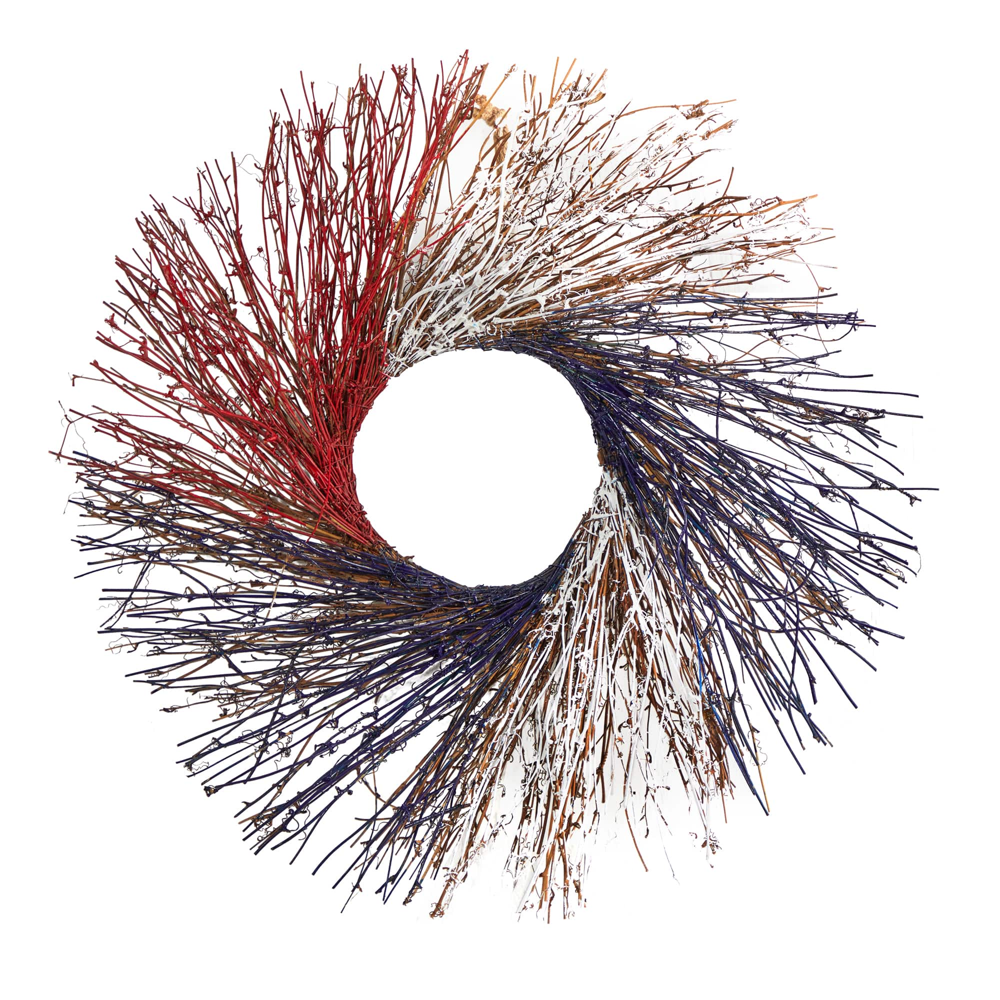 24&#x22; Red, White &#x26; Blue Americana Twig Wreath