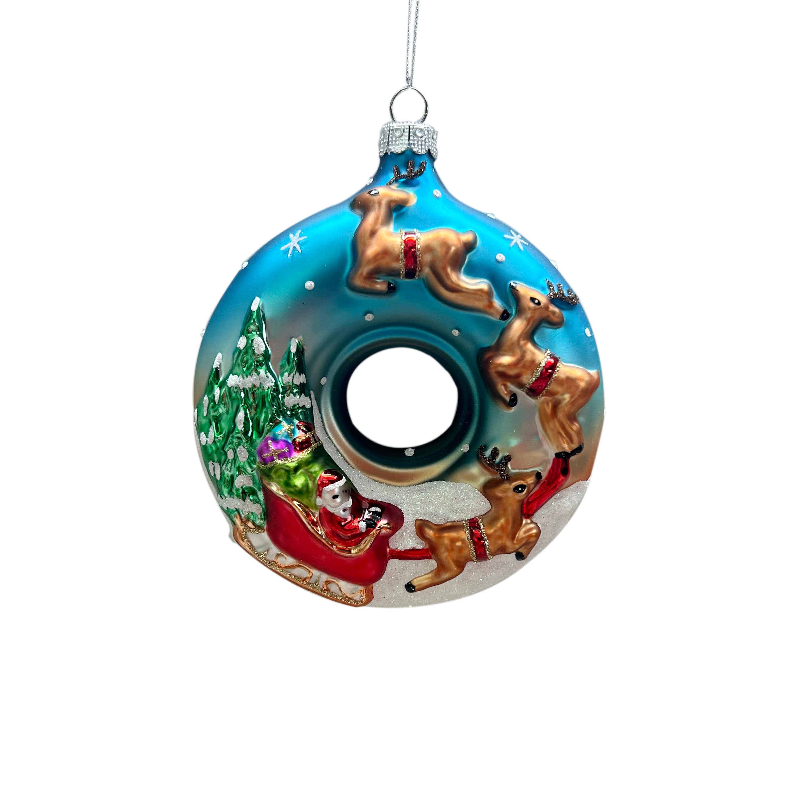 4.5&#x22; Reindeer Wreath Glass Ornament by Ashland&#xAE;