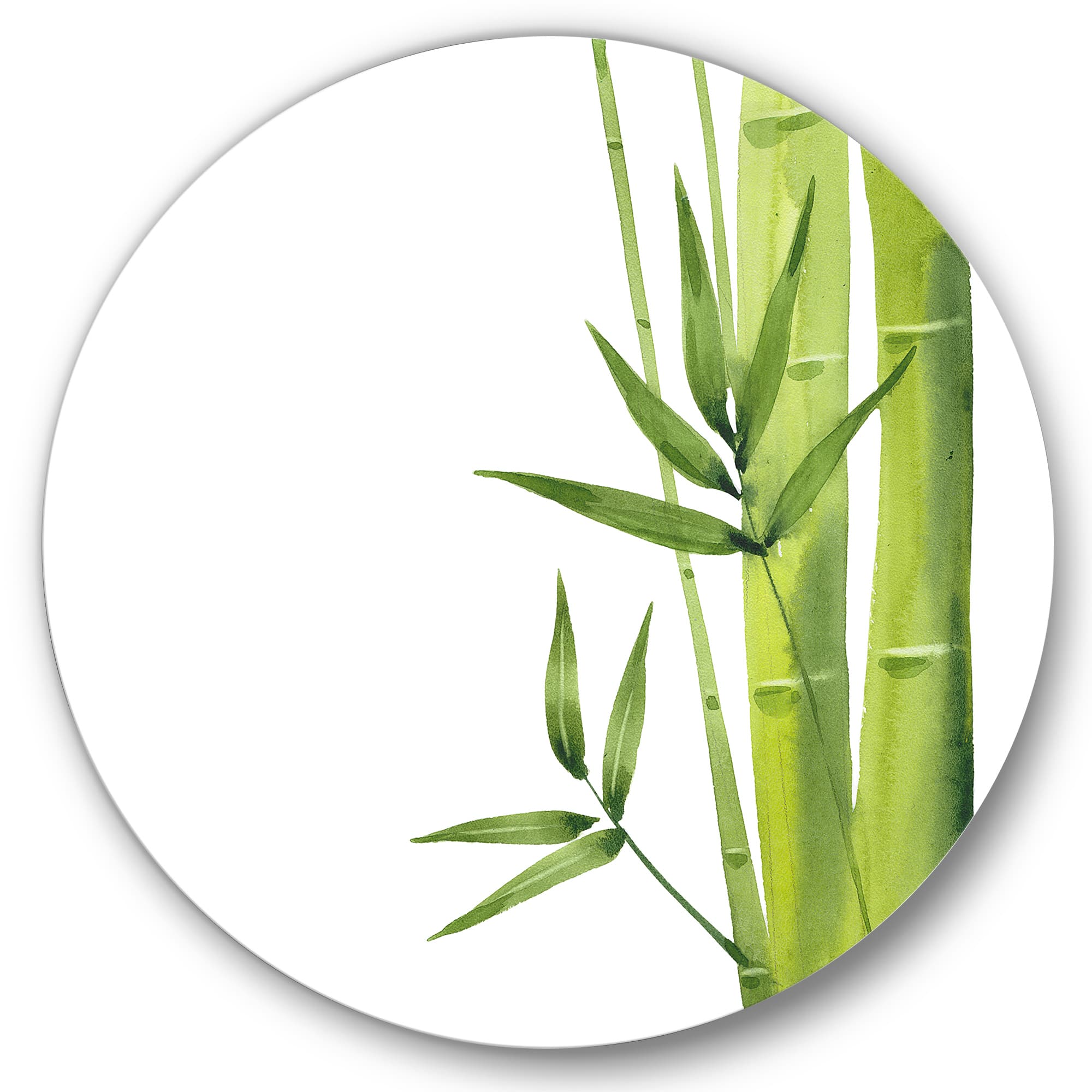 Designart - Bamboo Branches In The Forest V - Tropical Metal Circle Wall Art