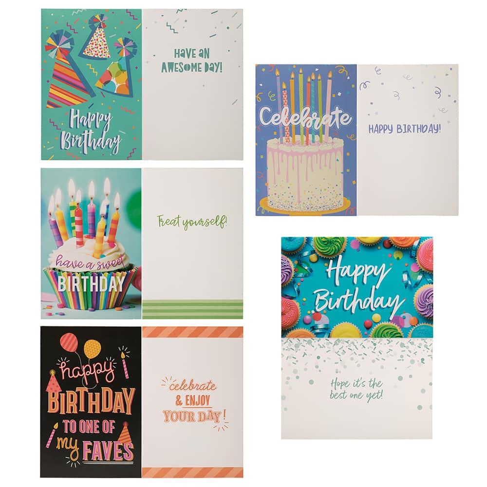 JAM Paper 4&#x22; x 6&#x22; Birthday Bash Assortment Cards &#x26; Matchings Envelope Set, 10ct.