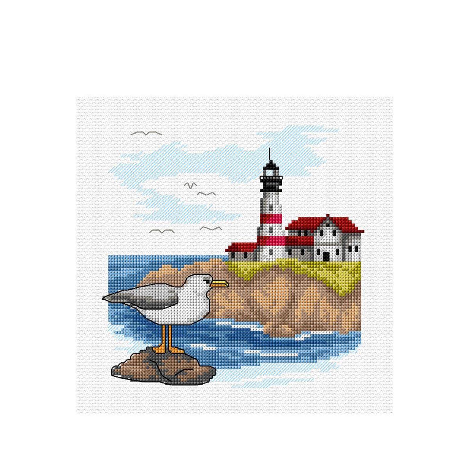 Orchidea Landscape with Lighthouse Counted Cross Stitch Kit