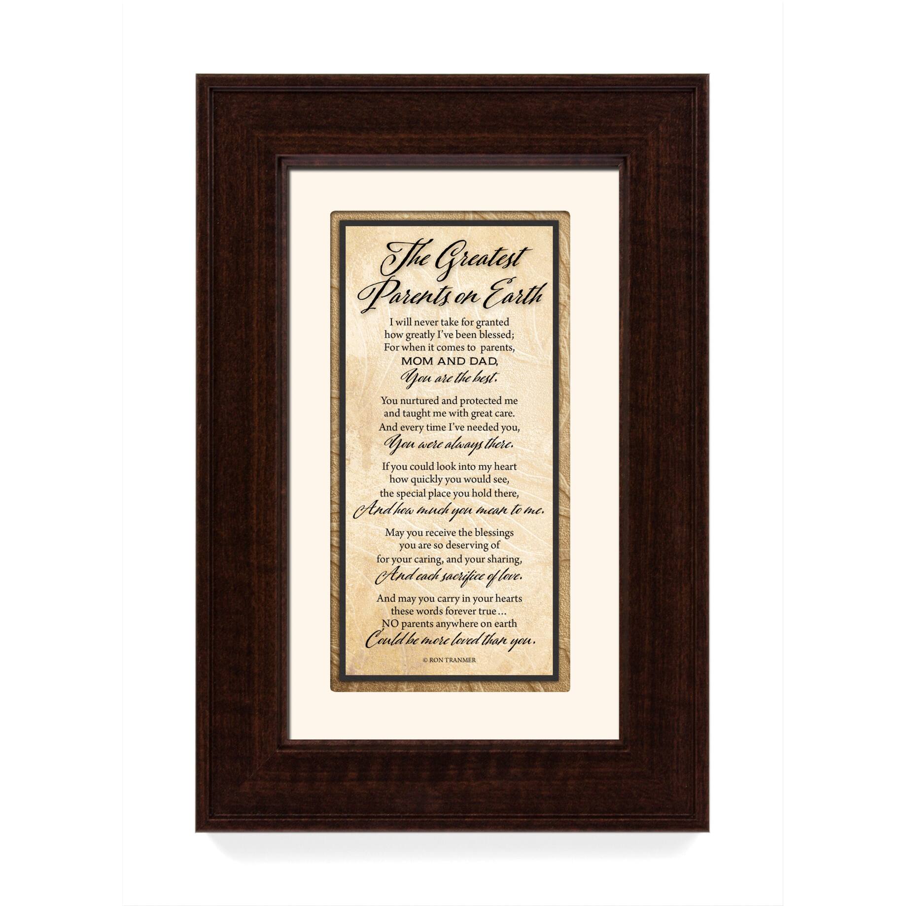 The Greatest Parents on Earth Traditions Framed Art
