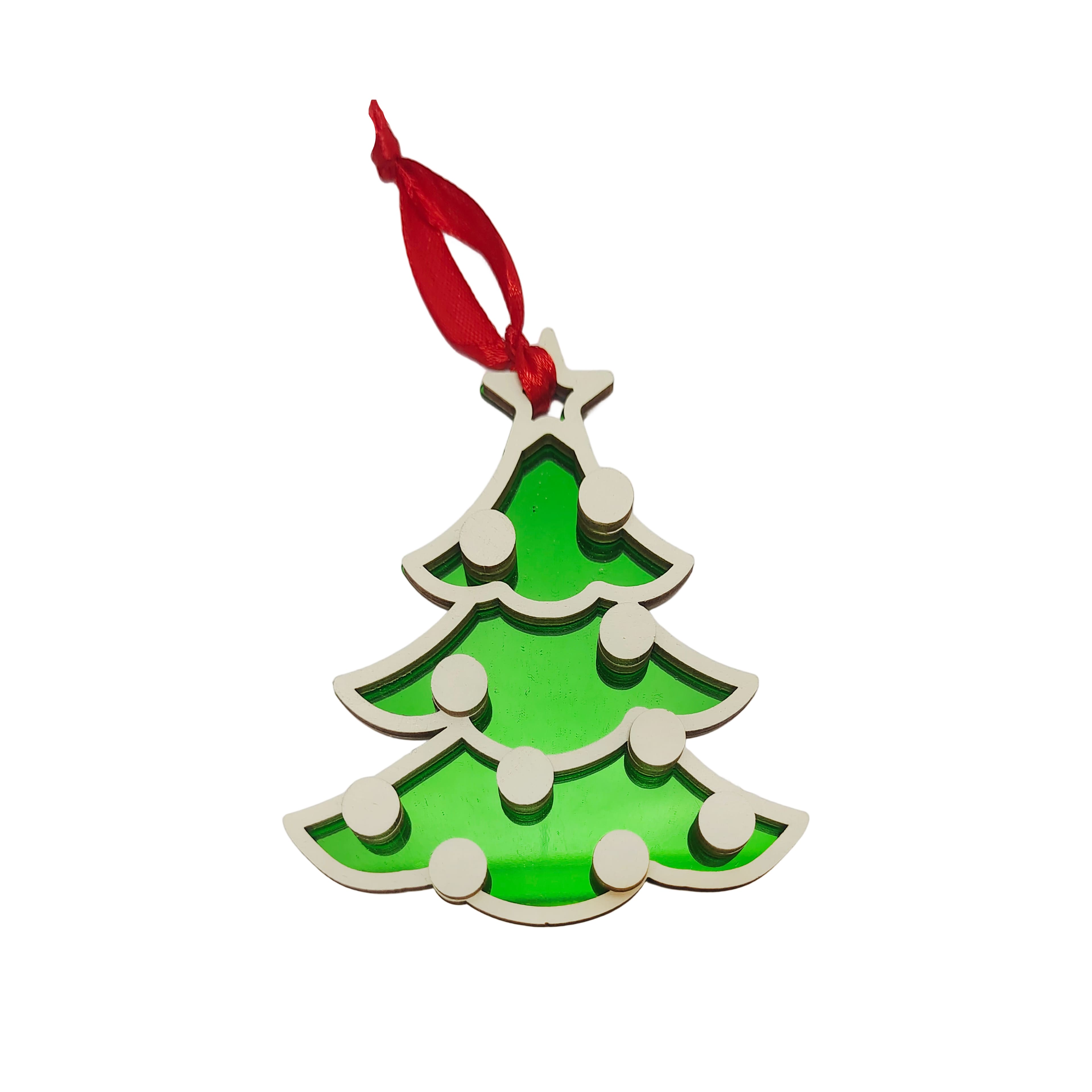 4&#x22; DIY Wood &#x26; Acrylic Christmas Tree Ornament by Make Market&#xAE;
