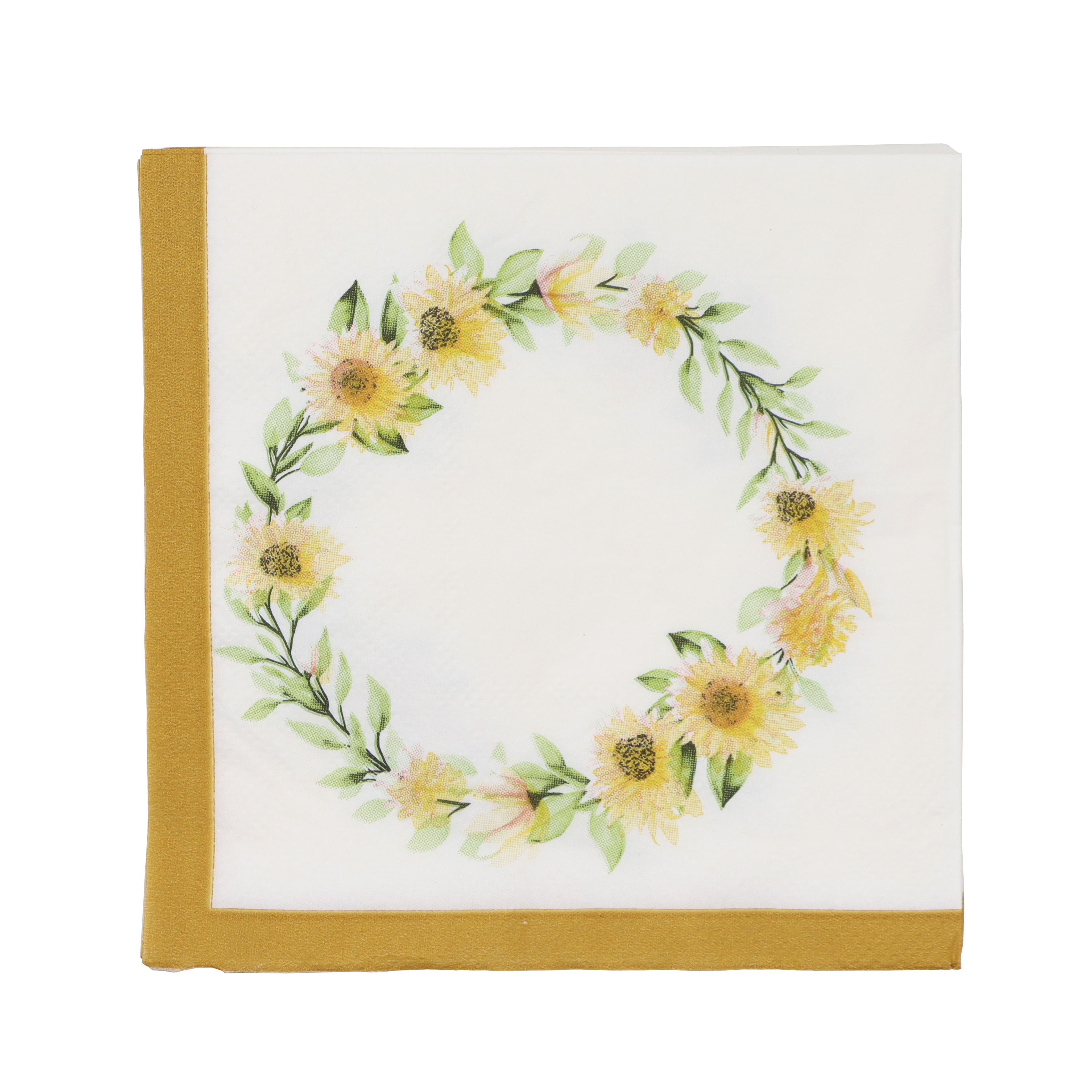 Sunflower Wreath Paper Beverage Napkins, 20ct. by Celebrate It&#x2122;