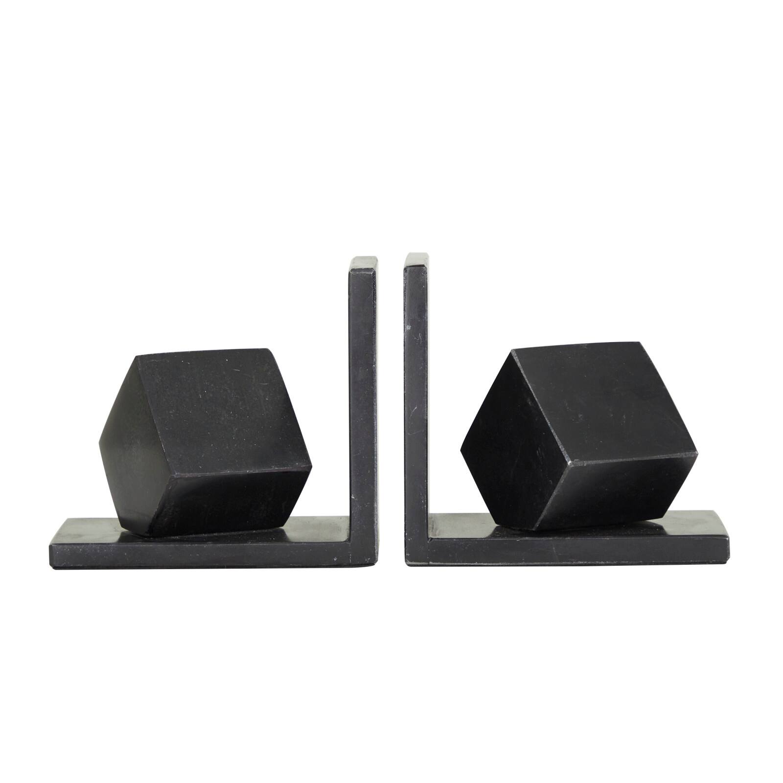 CosmoLiving by Cosmopolitan 6" Black Marble Orb Bookends Set