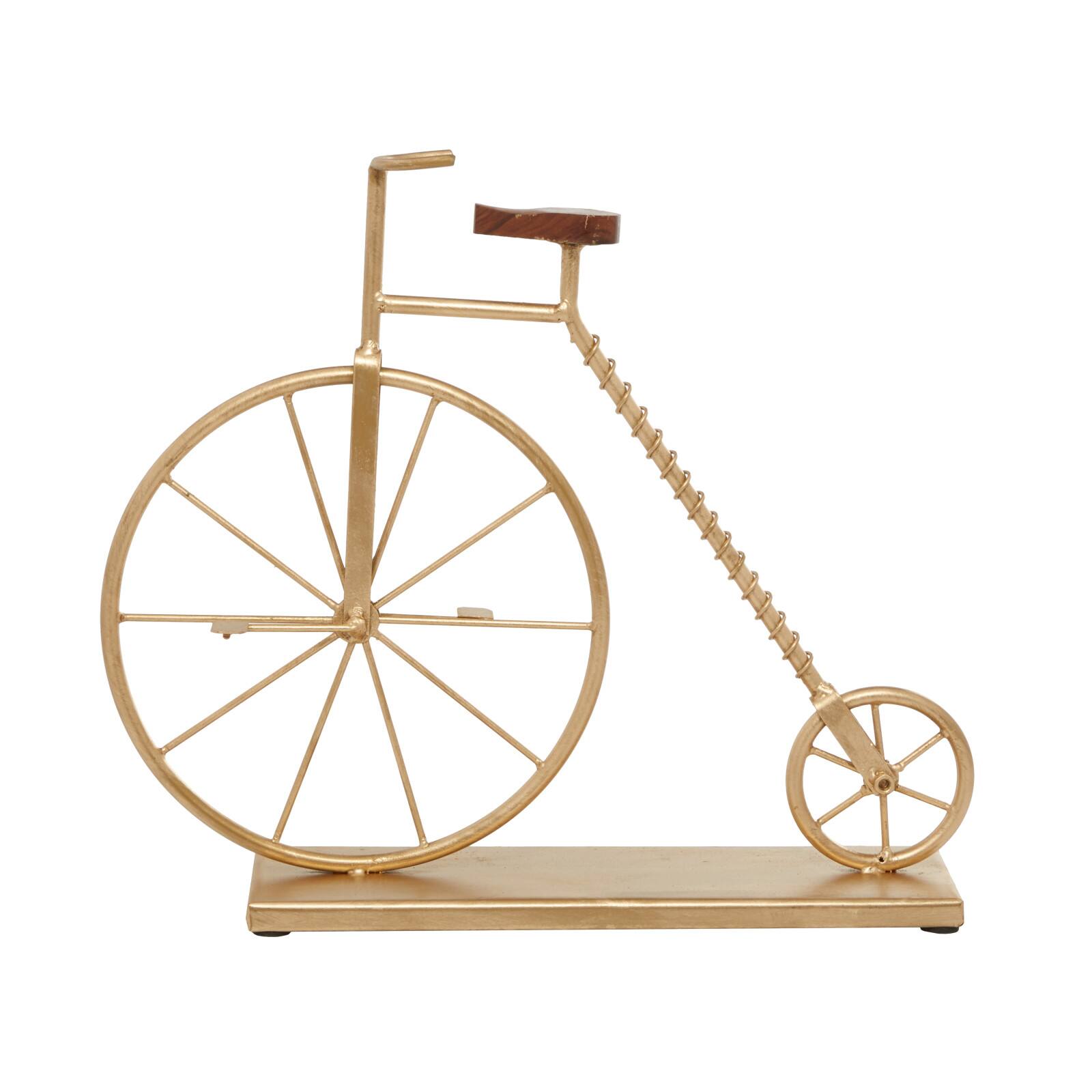 17" Gold Metal Traditional Bicycle Sculpture