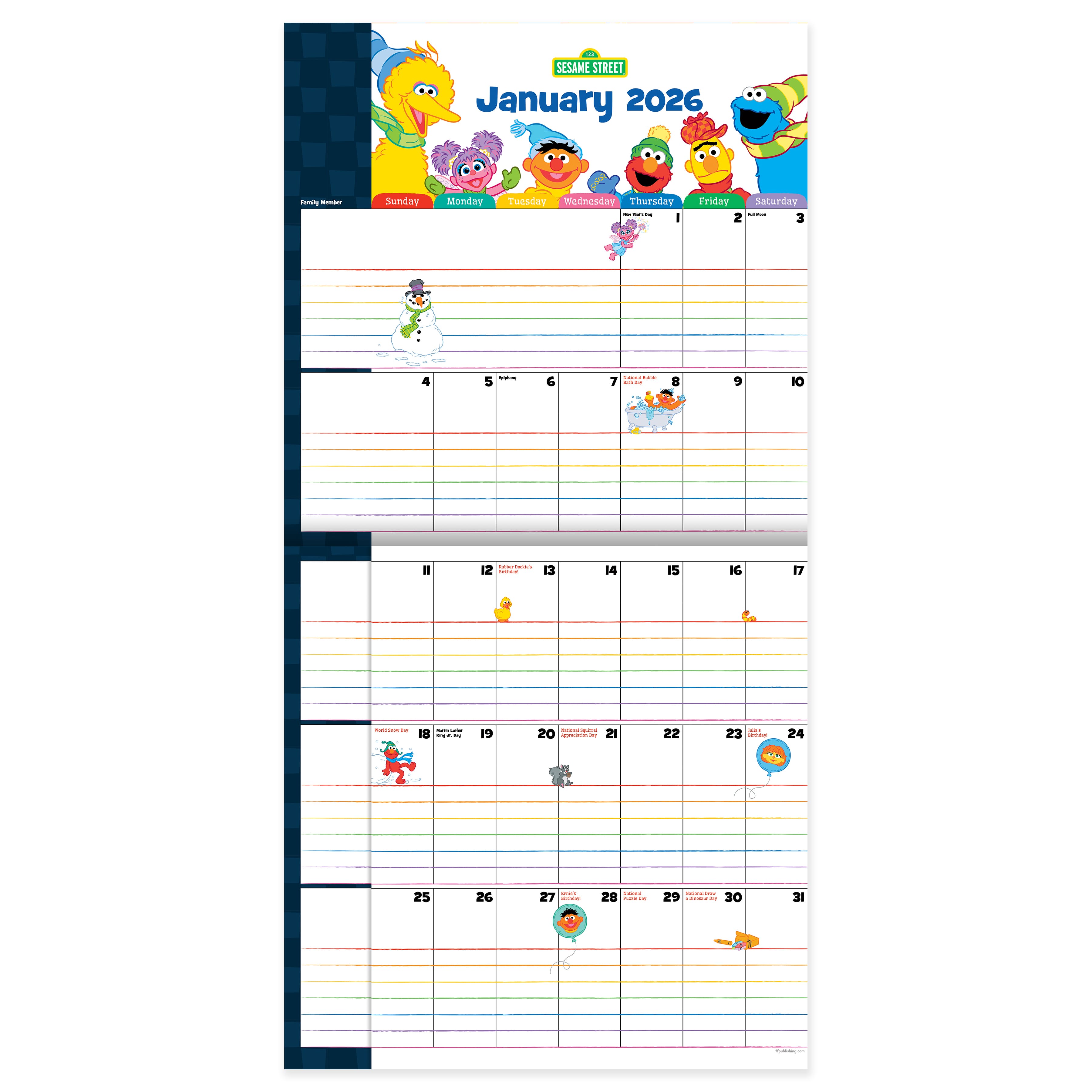 2026 Sesame Street Wall Calendar