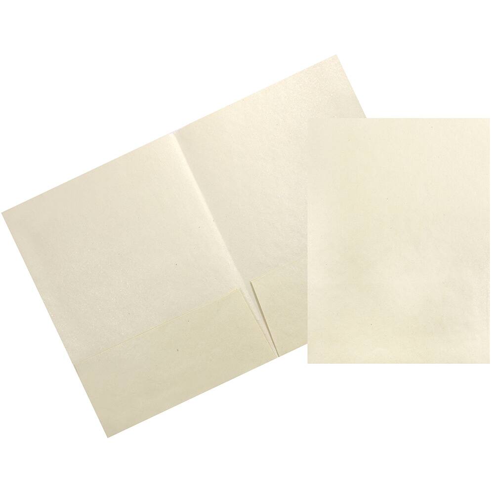 JAM Paper Ivory Metallic Handmade Folders, 100ct.