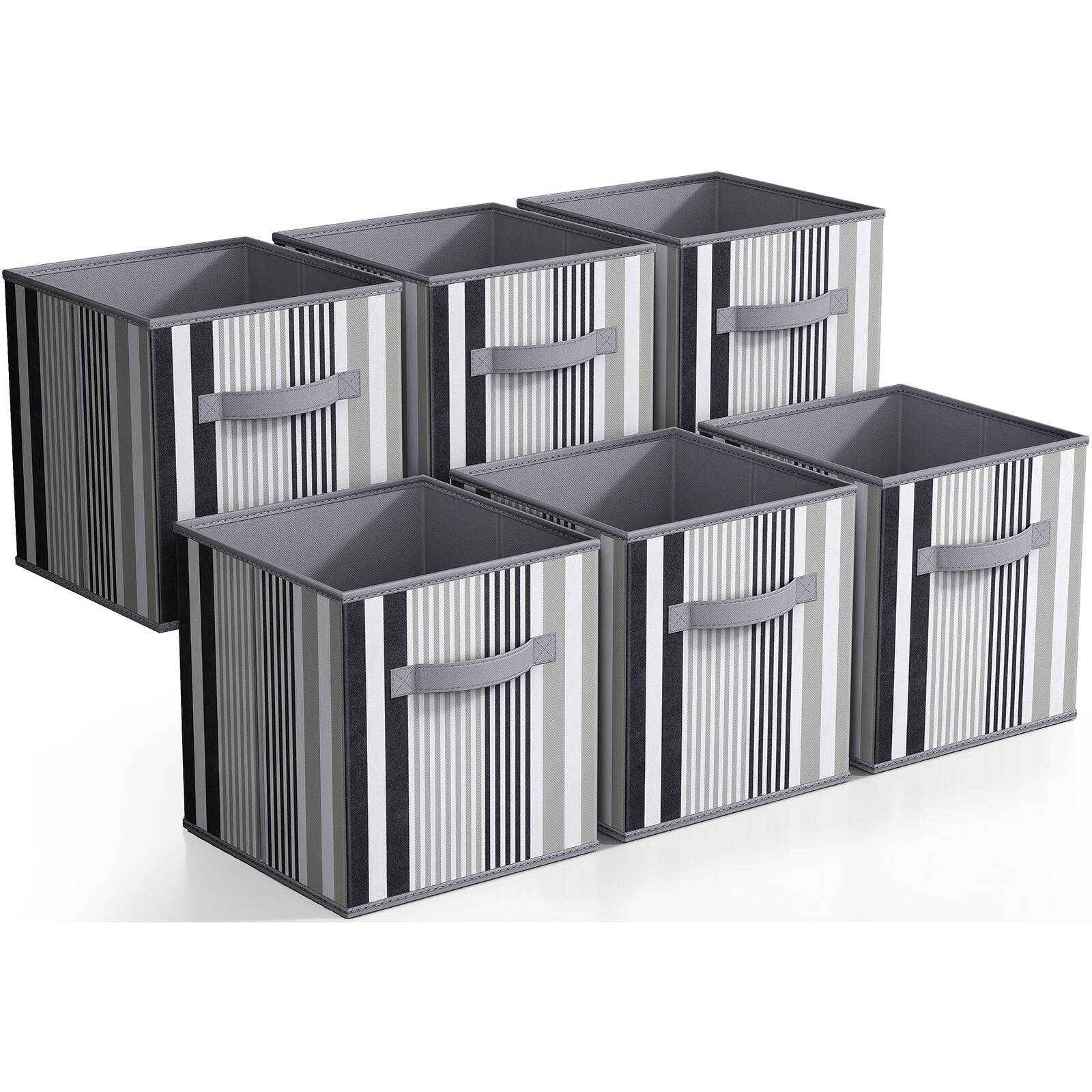 Sorbus 11" Black & Gray Foldable Storage Cubes, 6ct.