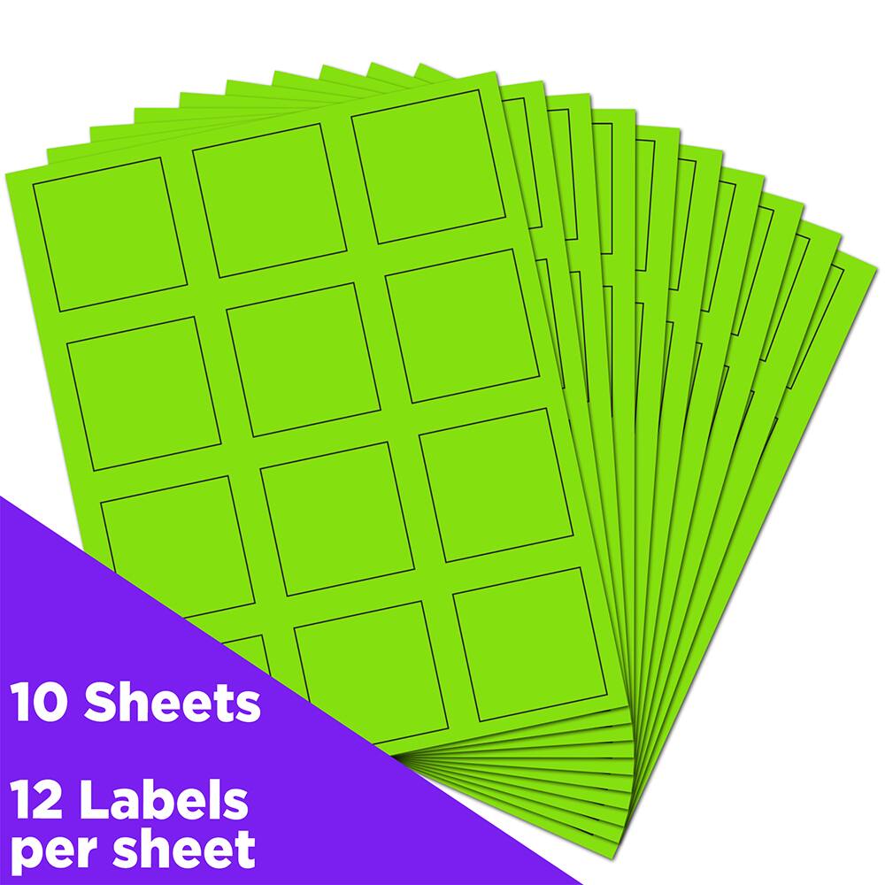 JAM Paper 2" x 2" Square Product & Container Labels, 120ct.
