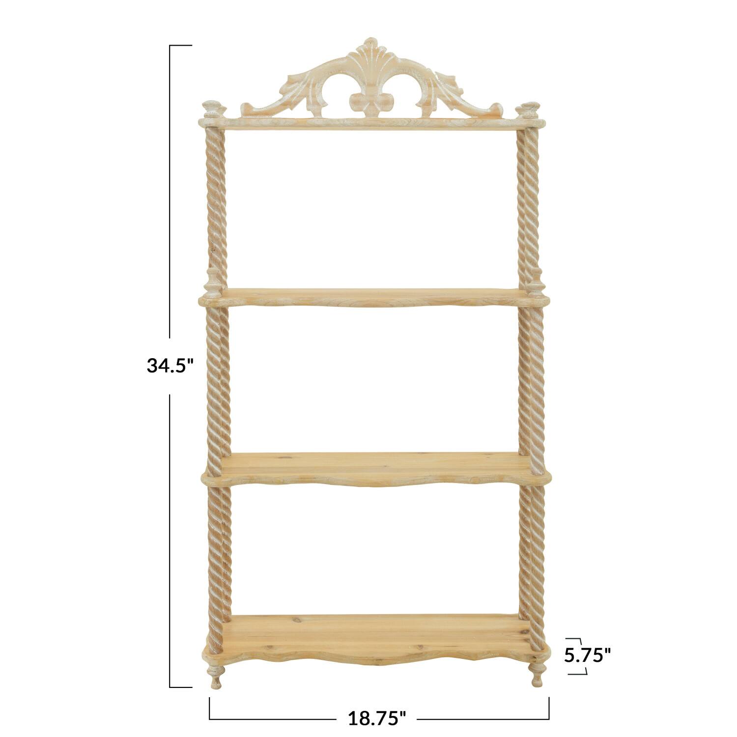 Hello Honey® 34.5" Natural Wood Wall Shelf with Shelves