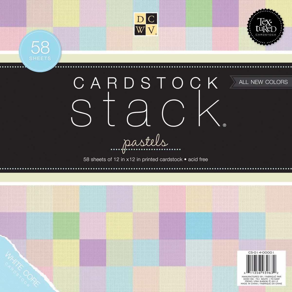 DCWV® Pastels 12" x 12" Single-Sided Cardstock Paper, 58 Sheets