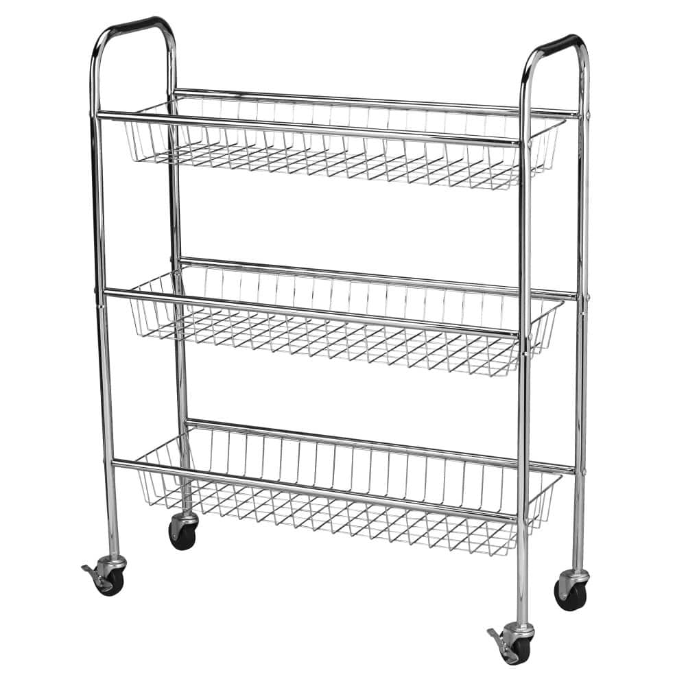 Household Essentials 33&#x22; Triple Tier Slim Storage Cart