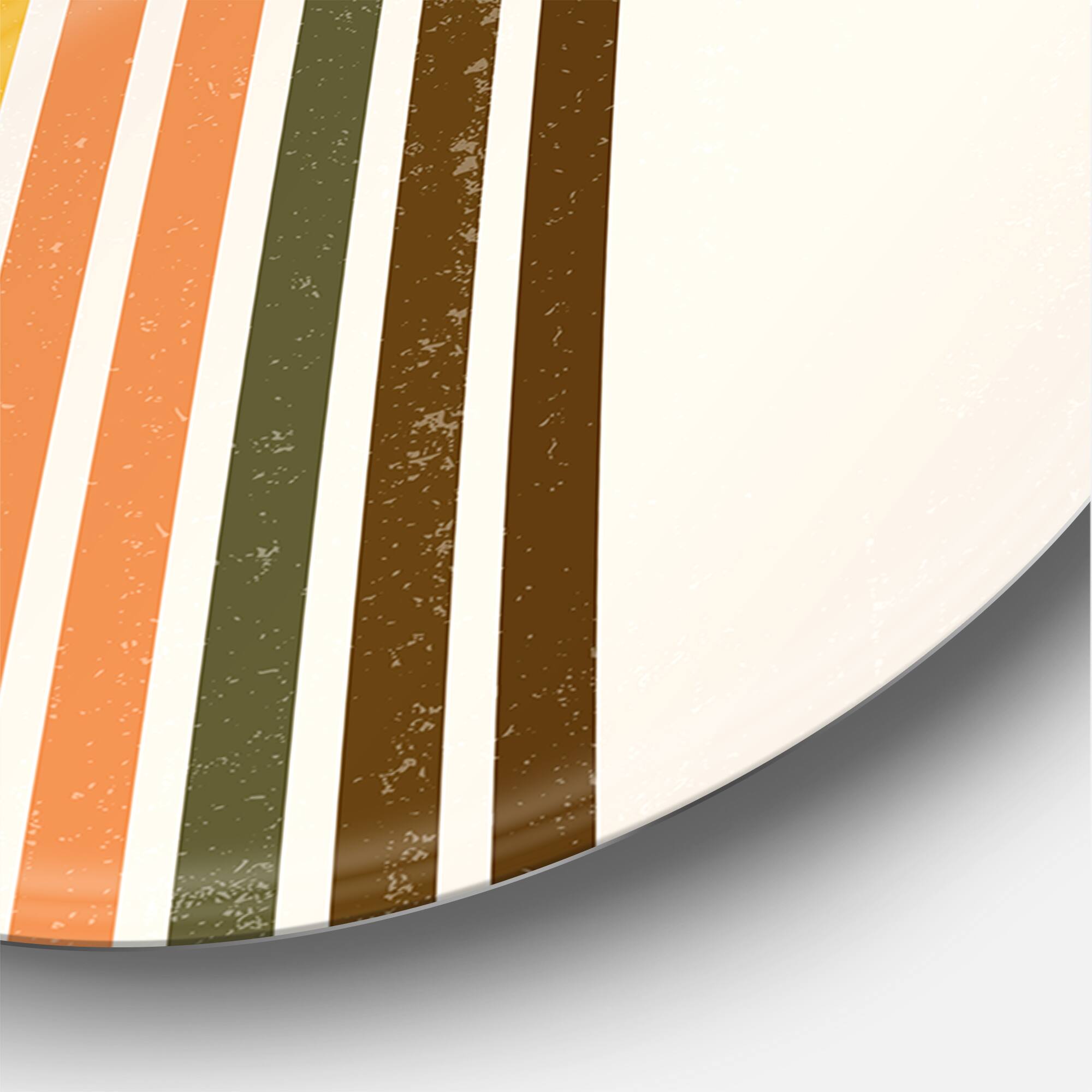 Designart - Abstract Yellow Sun With Retro Rainbow