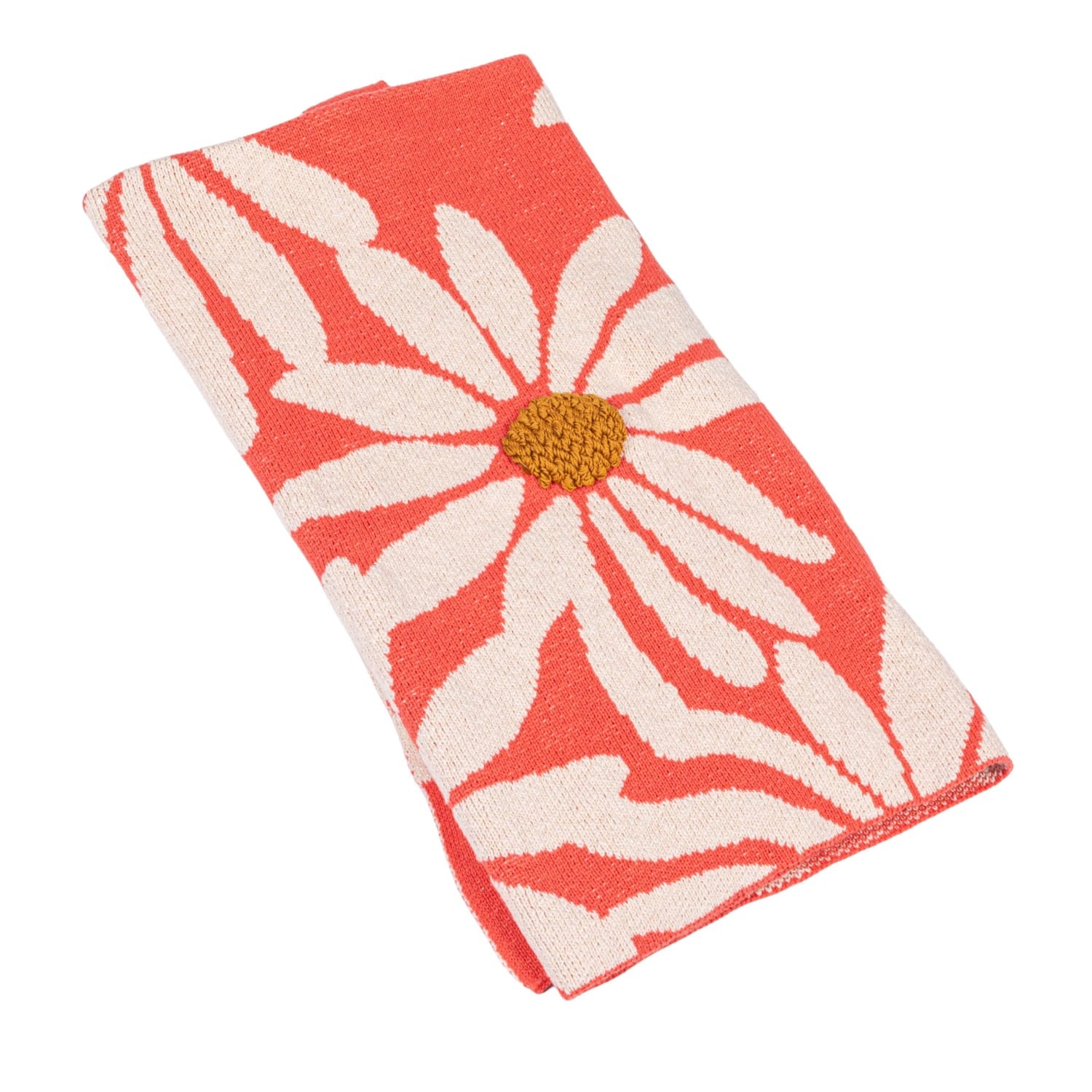 Hello Honey&#xAE; Coral Flower Prints Cotton Knit Baby Blanket