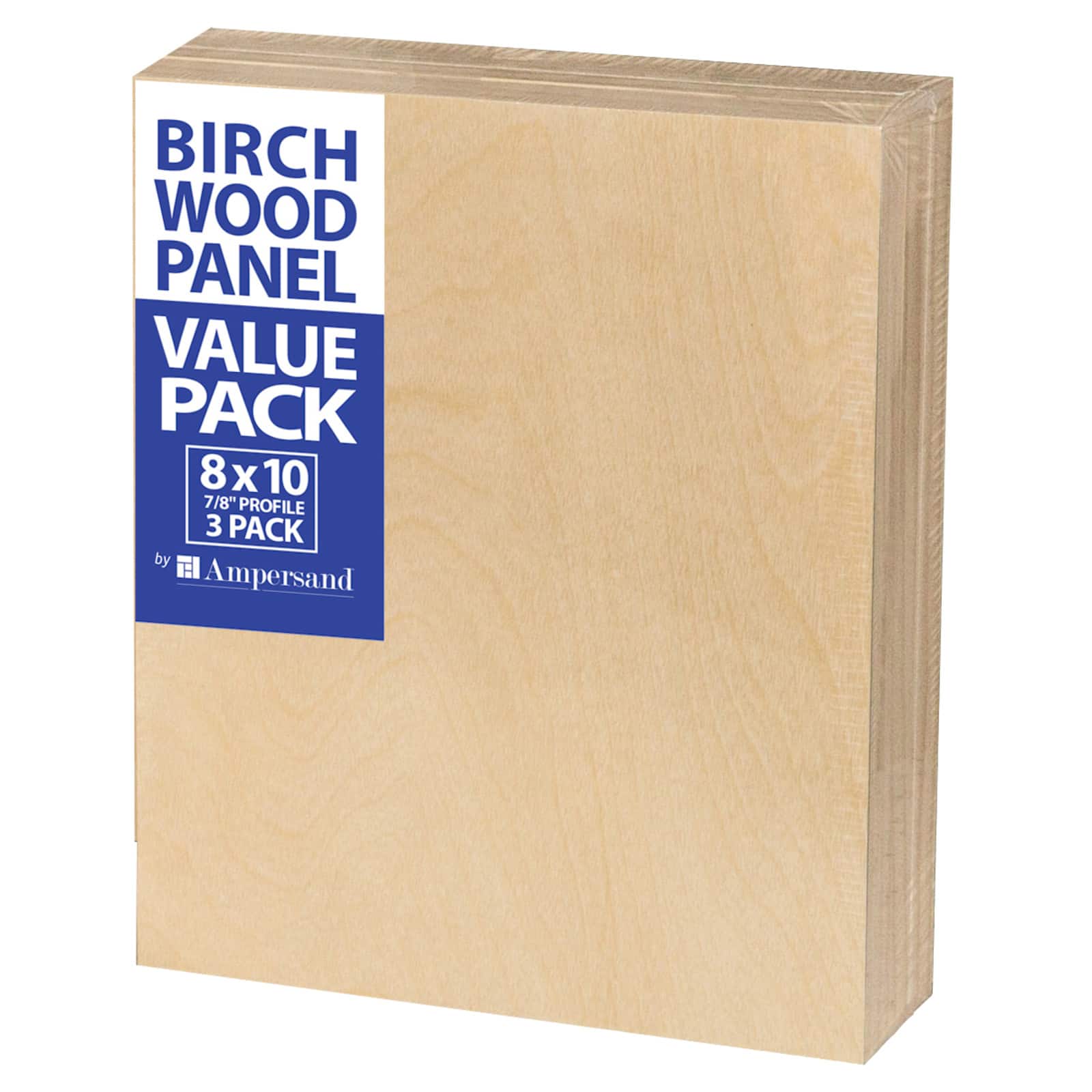 Ampersand Birch Wood Panel Value Pack, 7/8 inch thickness, 12x12 
