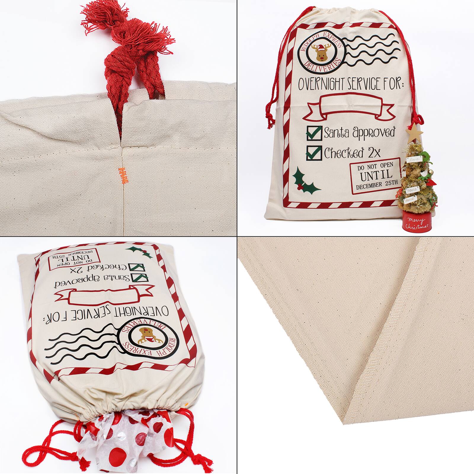 Personality Case™ 19" x 26" Rudolph Express Cotton Christmas Drawstring Bag