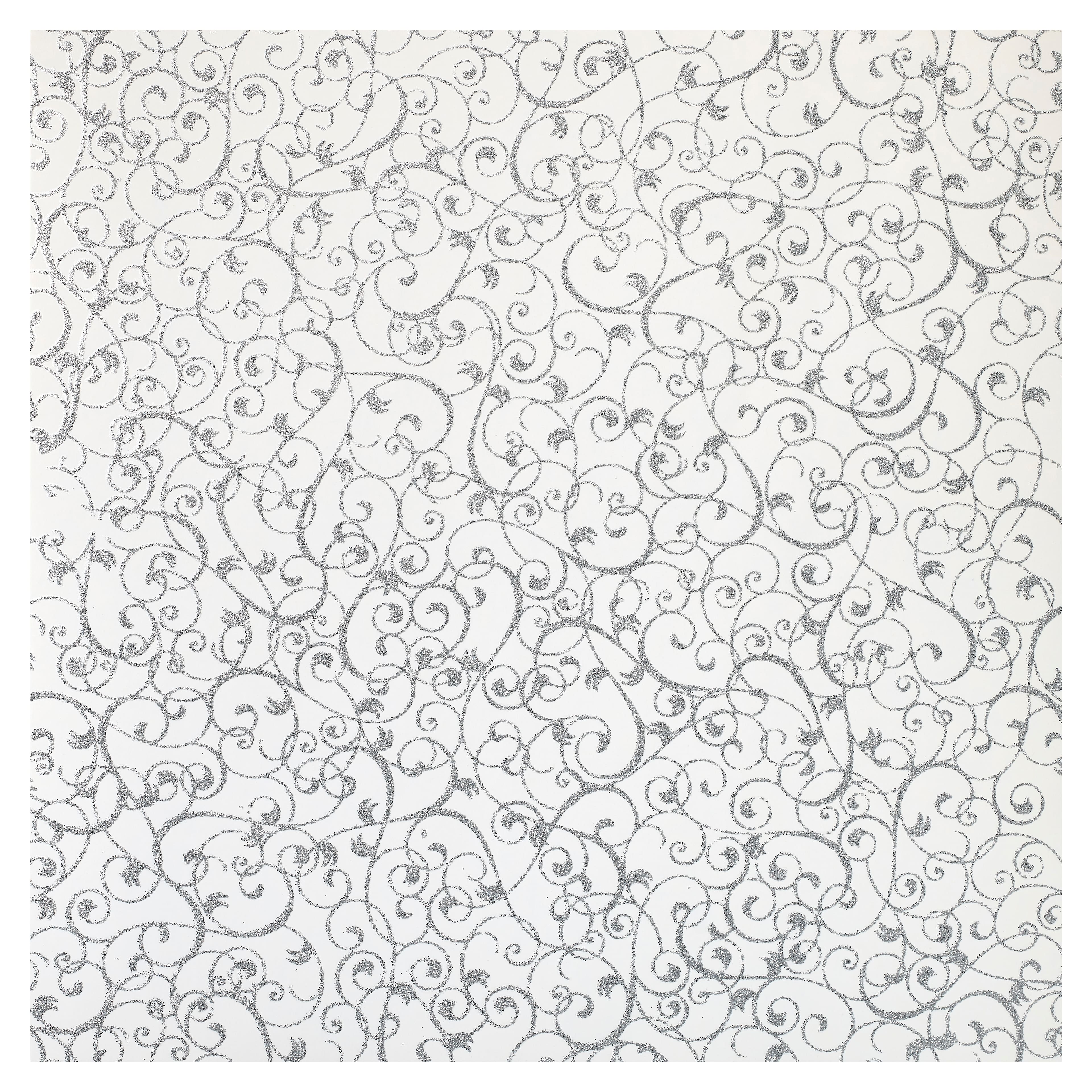 Recollections 12 x 12 Glitter Paper - Silver - Each