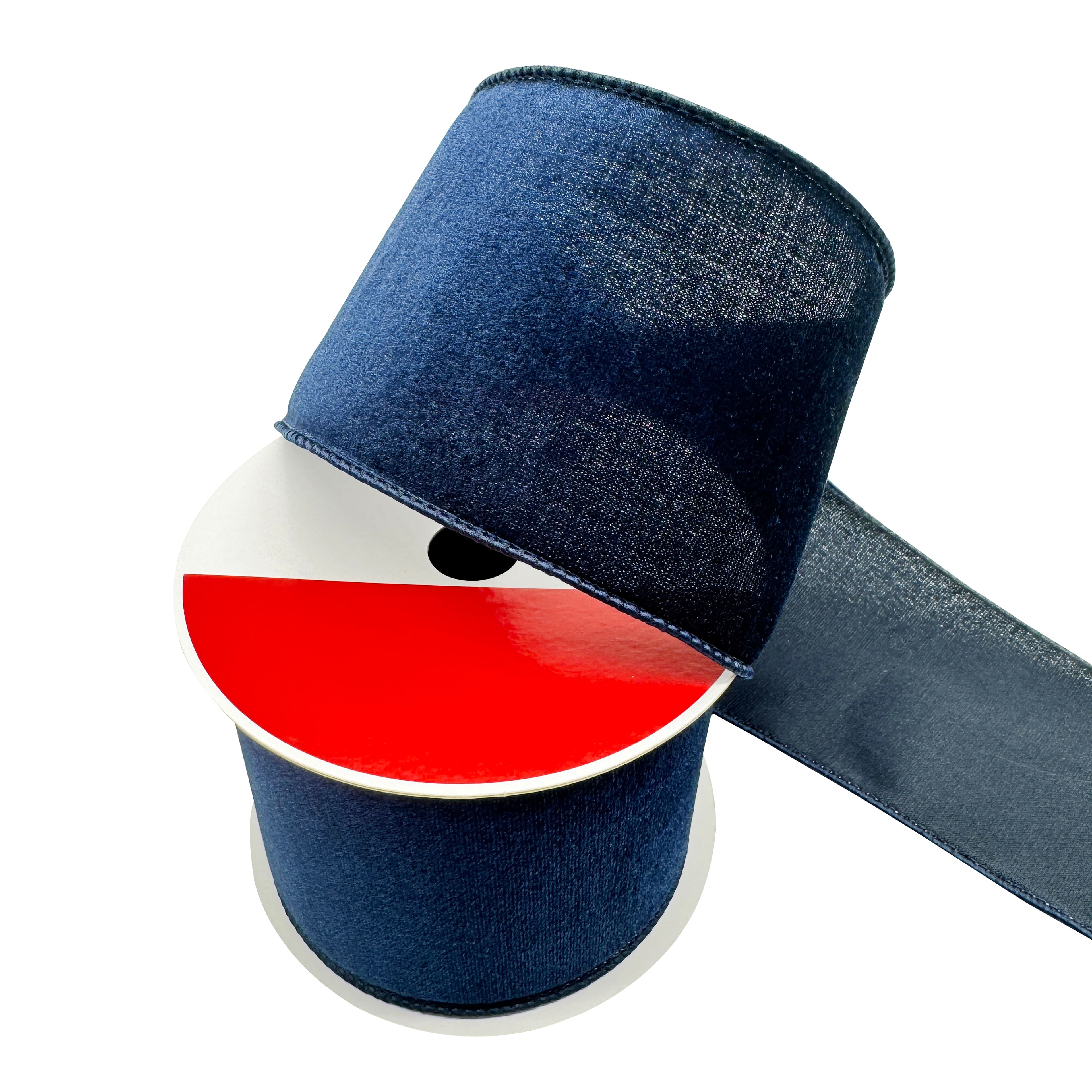 3.5&#x22; x 25ft. Navy Wired Velvet Ribbon by Celebrate It&#xAE;