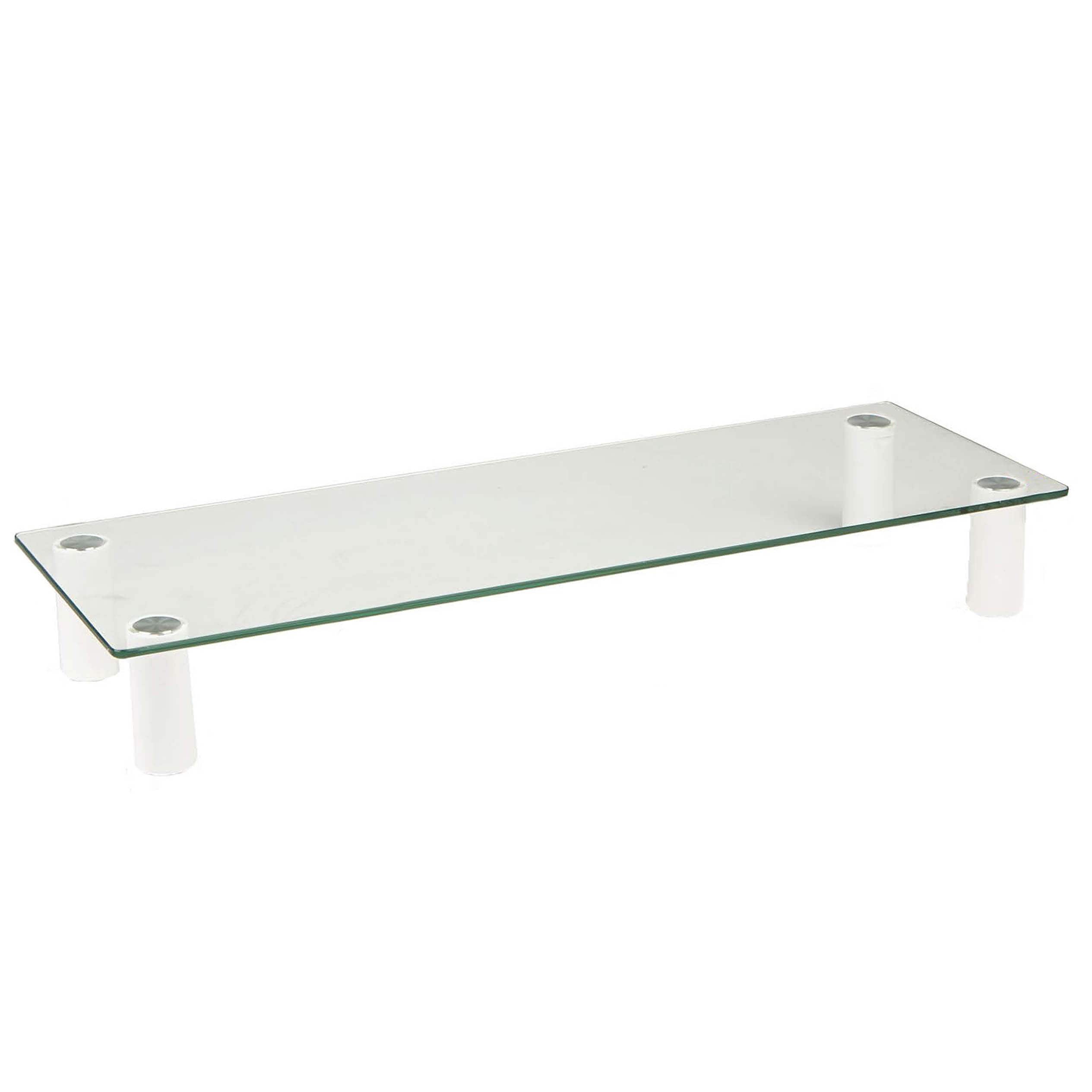 Mind Reader Clear Glass Monitor Stand Riser