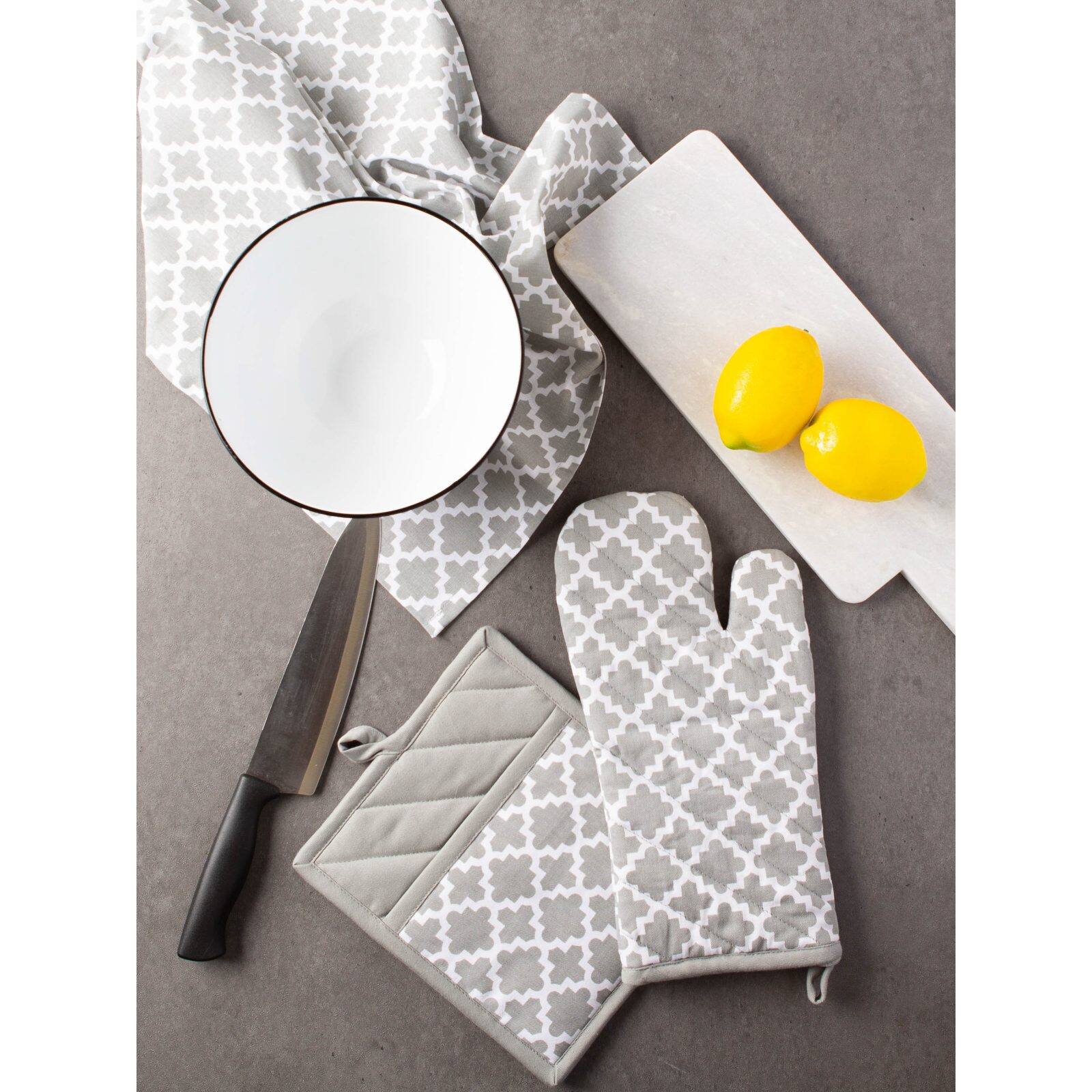 DII® Gray Lattice Oven Mitt Set, 2ct.