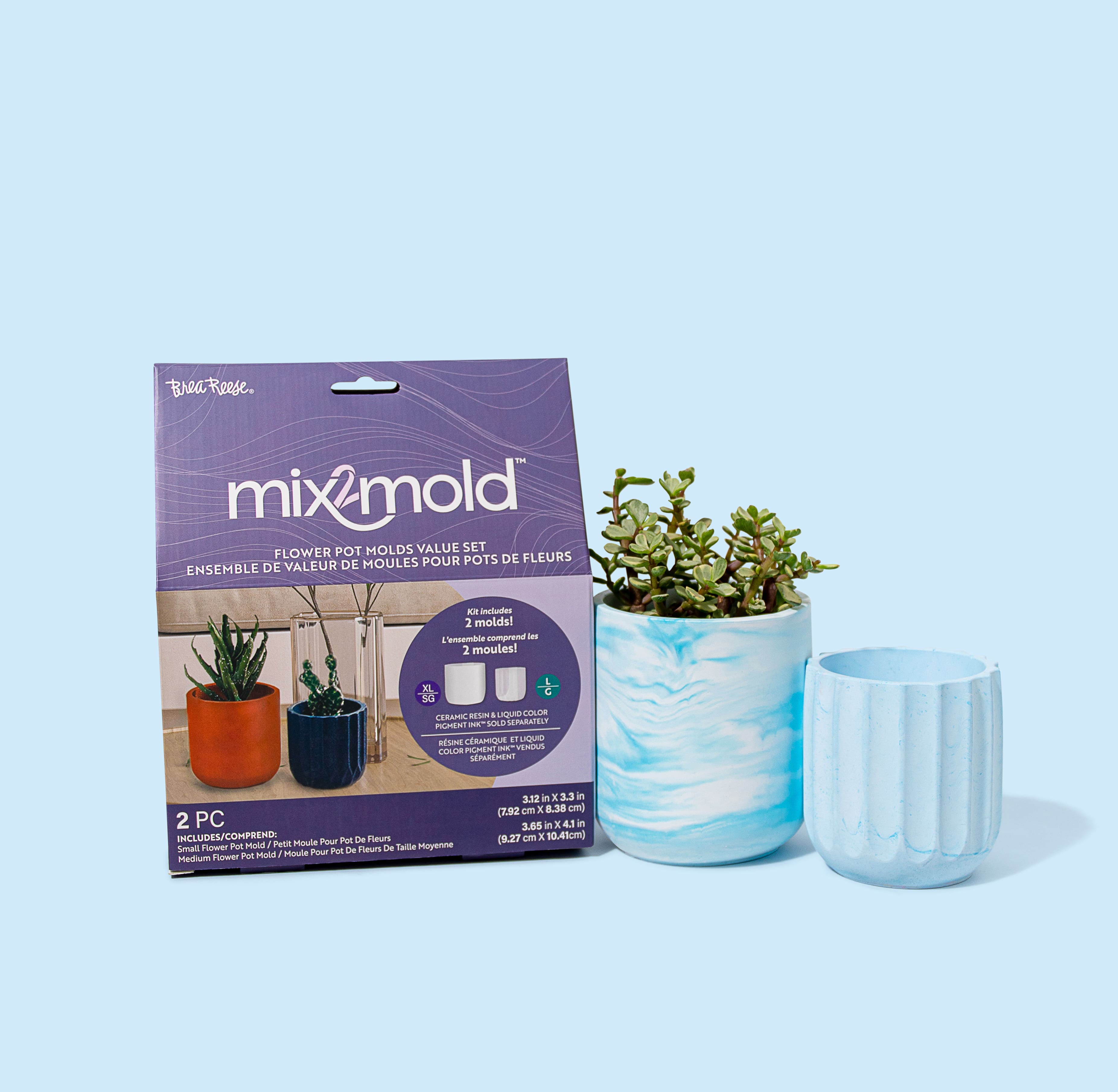 Brea Reese&#xAE; Mix2Mold&#x2122; Plant Pot Resin Mold Value Set