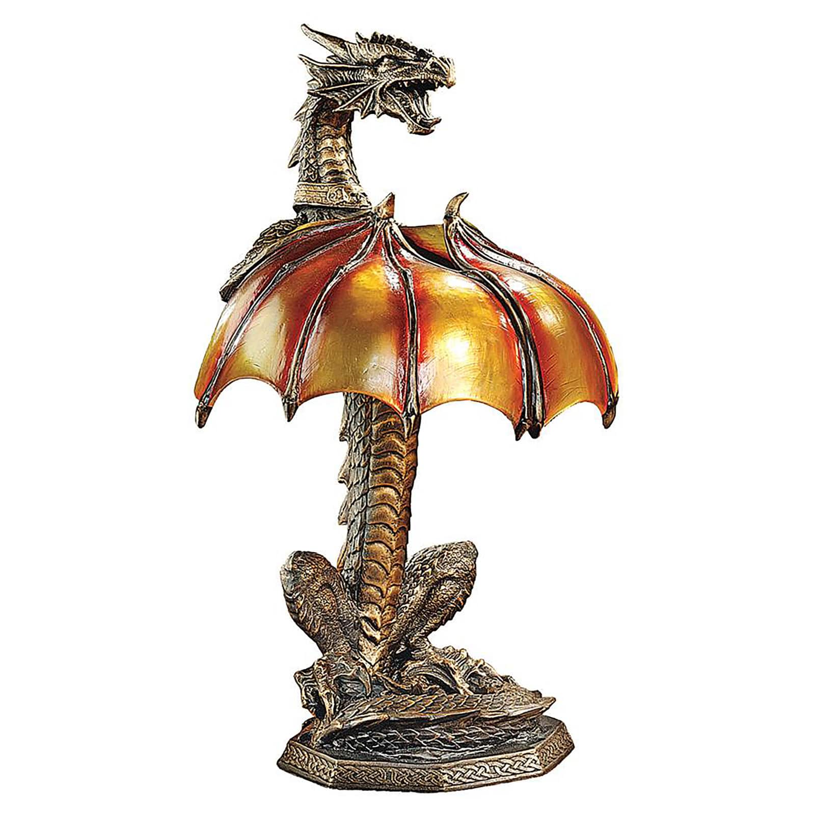 Design Toscano 16.5&#x22; Dragon Strike Illuminated Sculpture