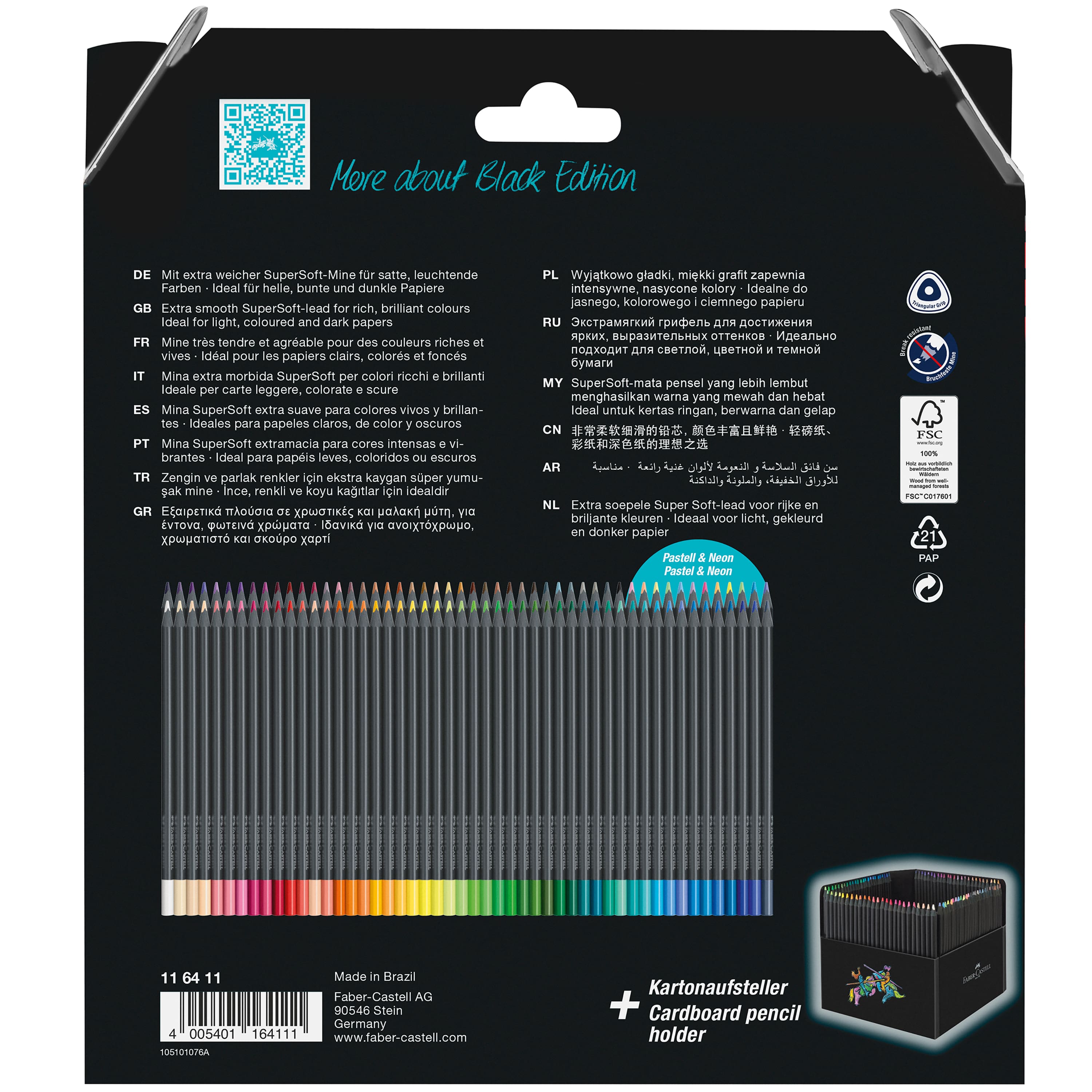 Faber-Castell&#xAE; Black Edition 100 Colored Pencils Set