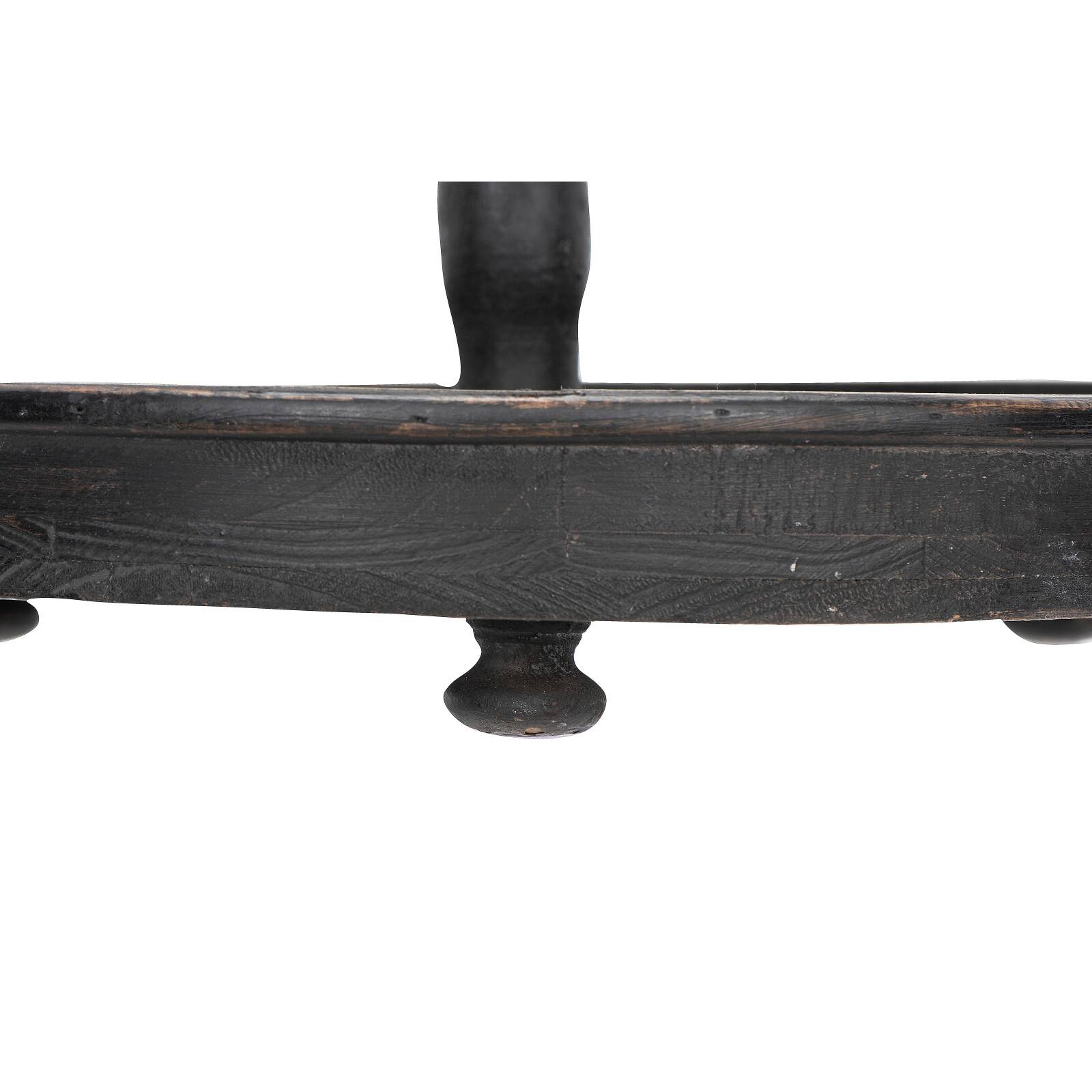 Hello Honey&#xAE; 18.5&#x22; Distressed Black Wood 2-Tier Tray