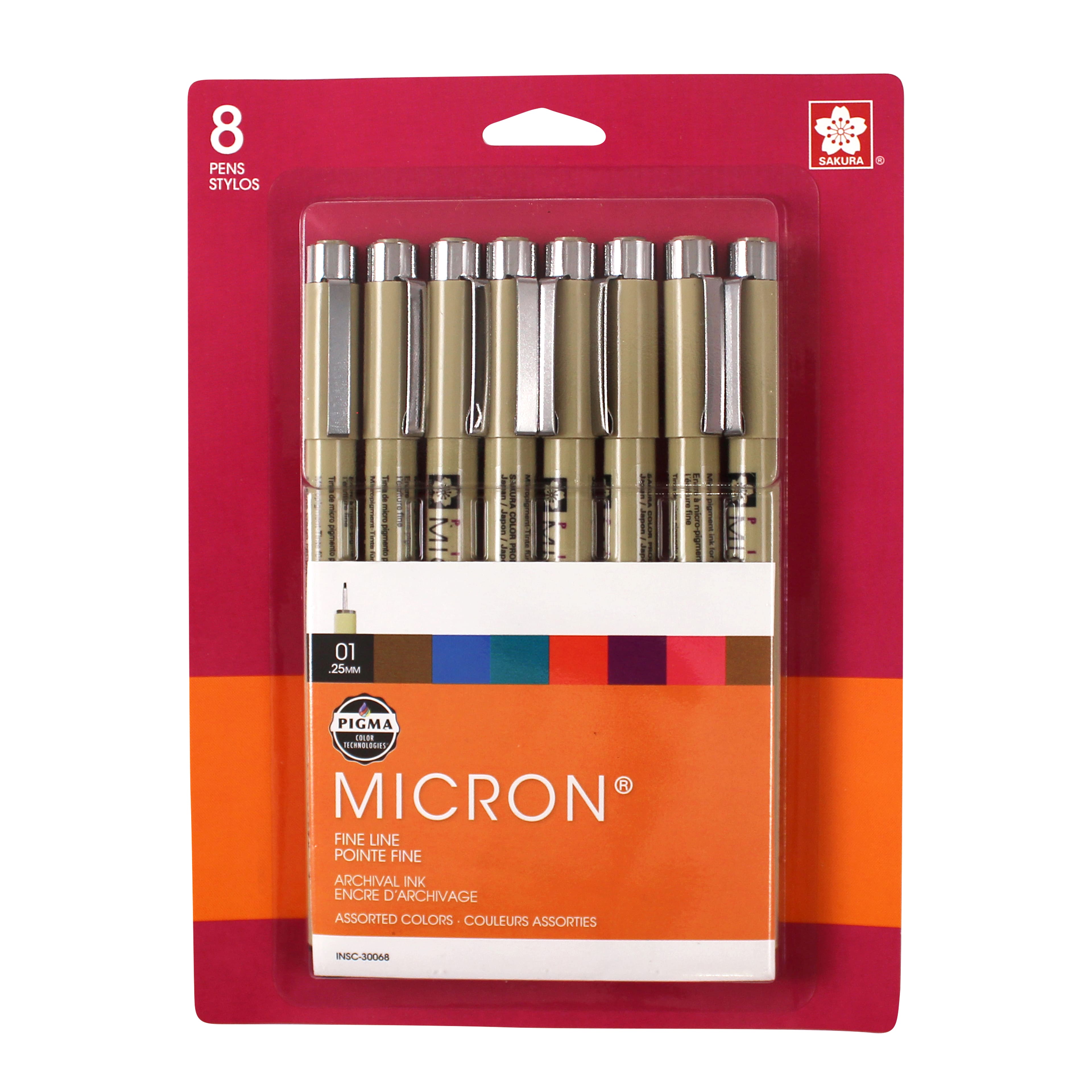 Micron® Mixed Colours Fine Line Ink Pens, 8ct.