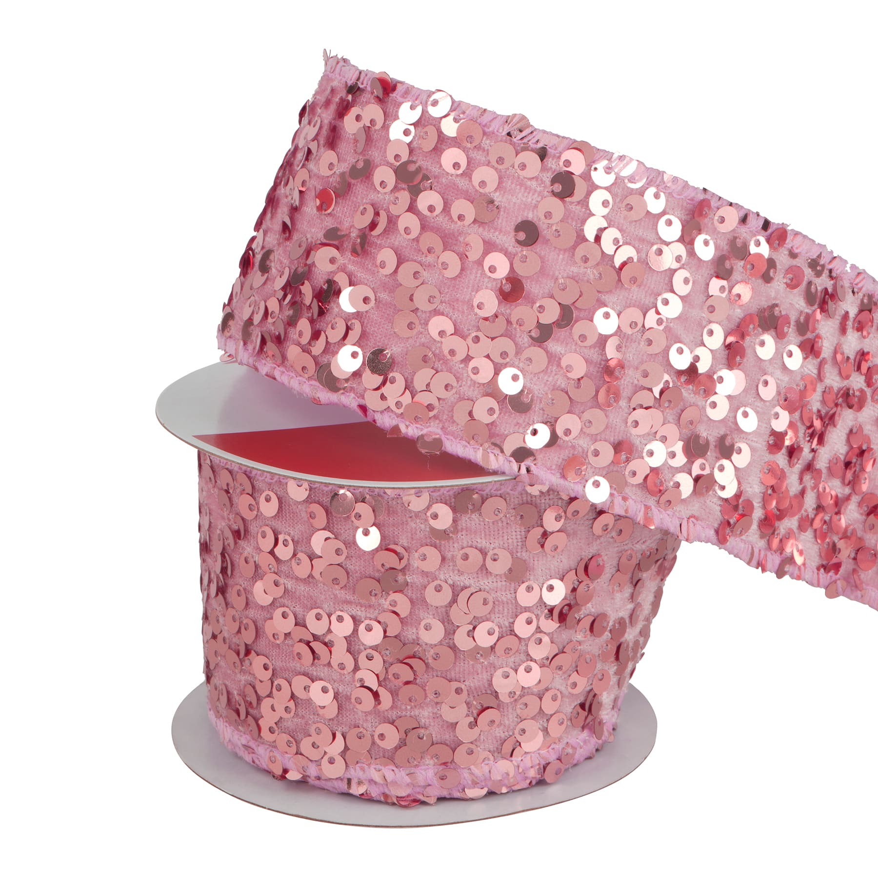 2.5" x 15ft. Blush Sequins Wired Ribbon by Celebrate It®