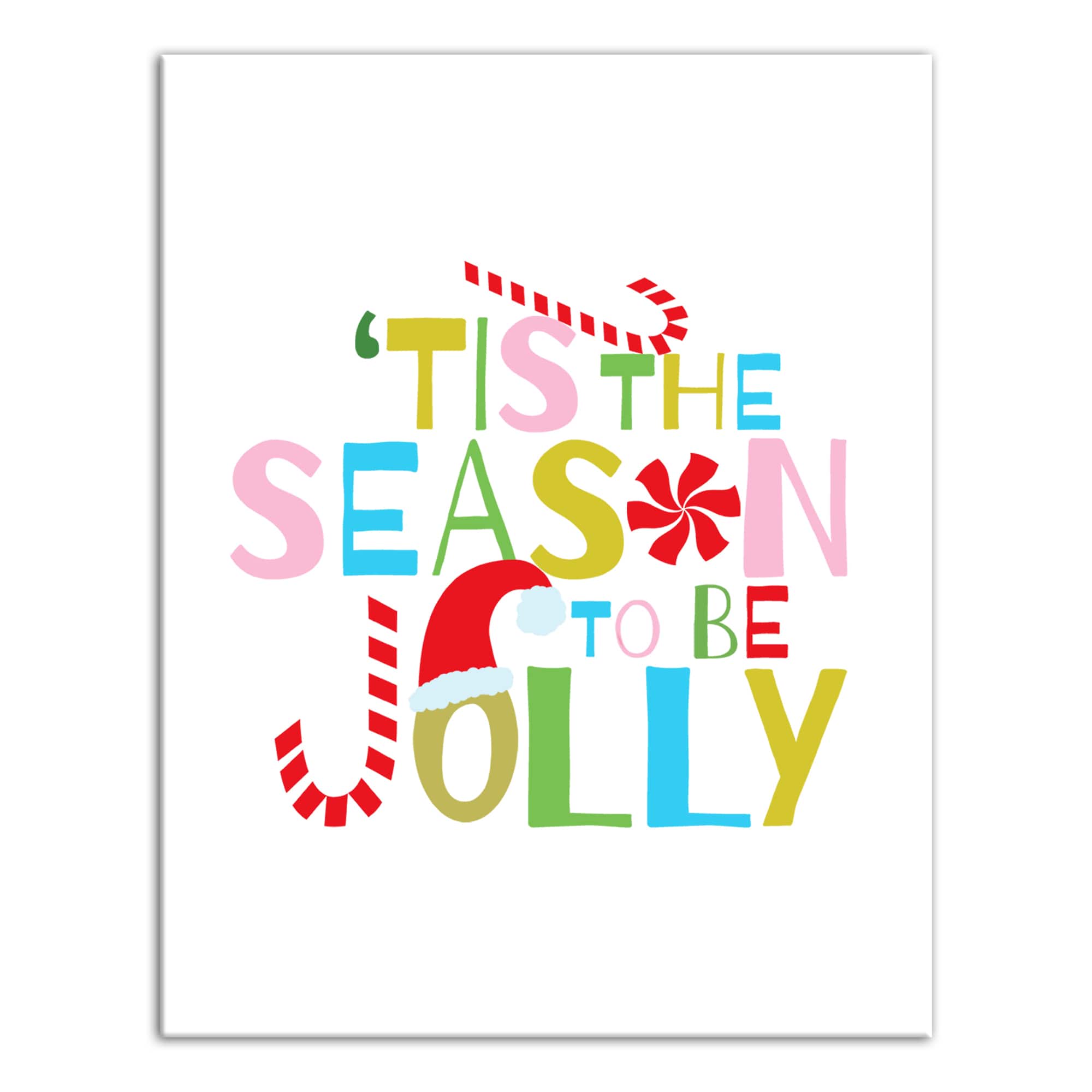 Tis the Season to be Jolly 11x14 Canvas Wall Art