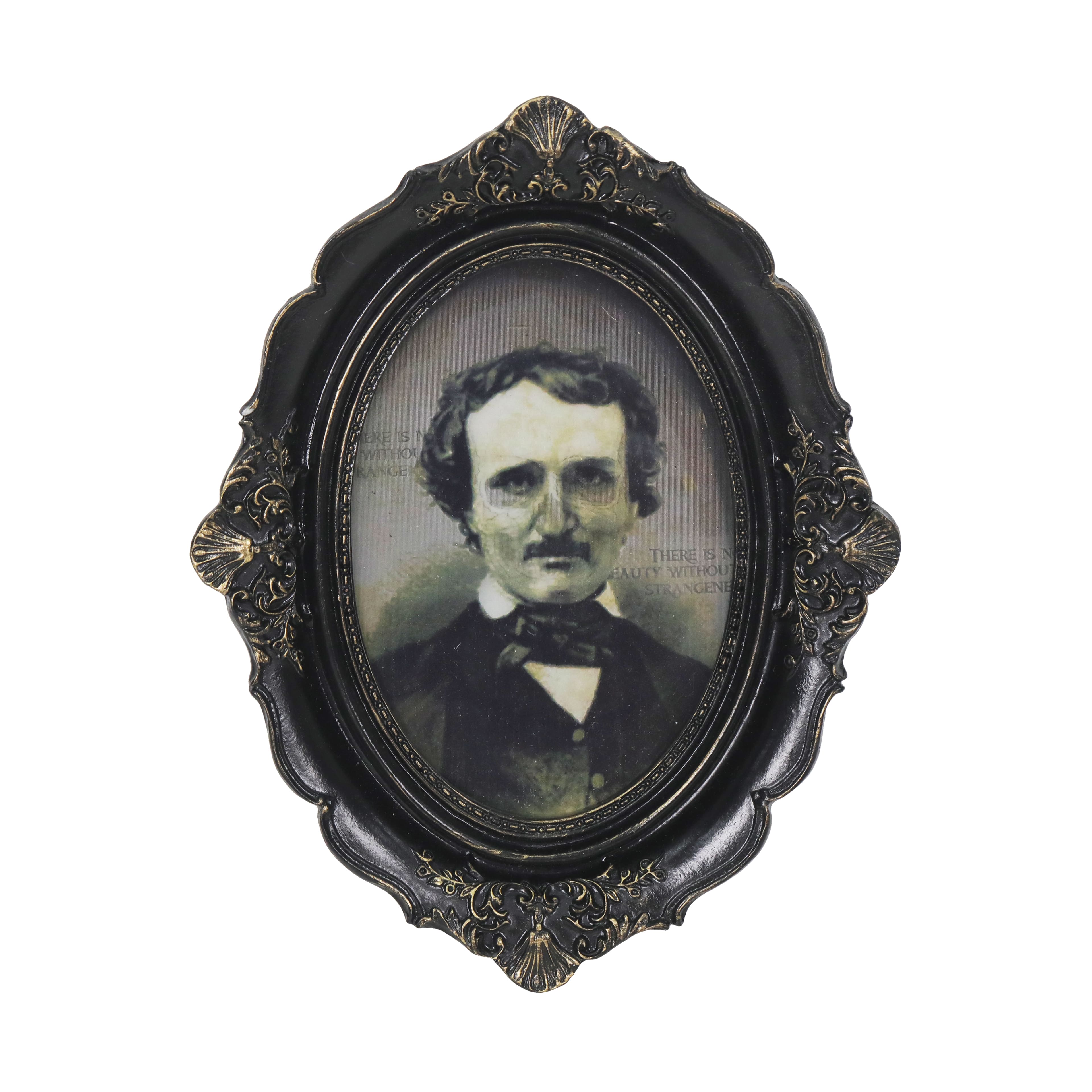 8.25" Lenticular Skeleton Edgar Allen Poe Tabletop Décor in Ornate Frame by Ashland®