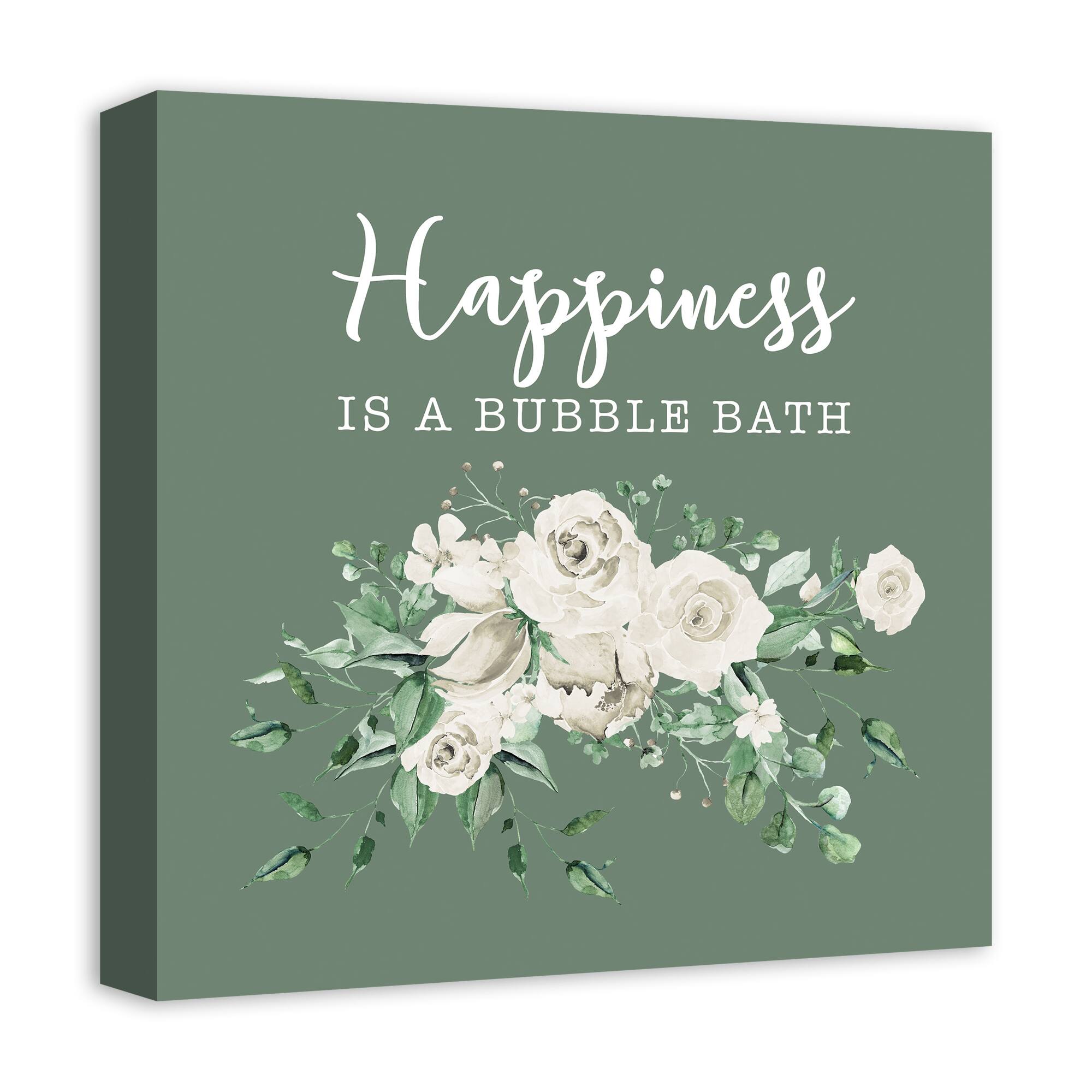 Happiness Is A Bubble Bath 16" x 16" Canvas Wall Art