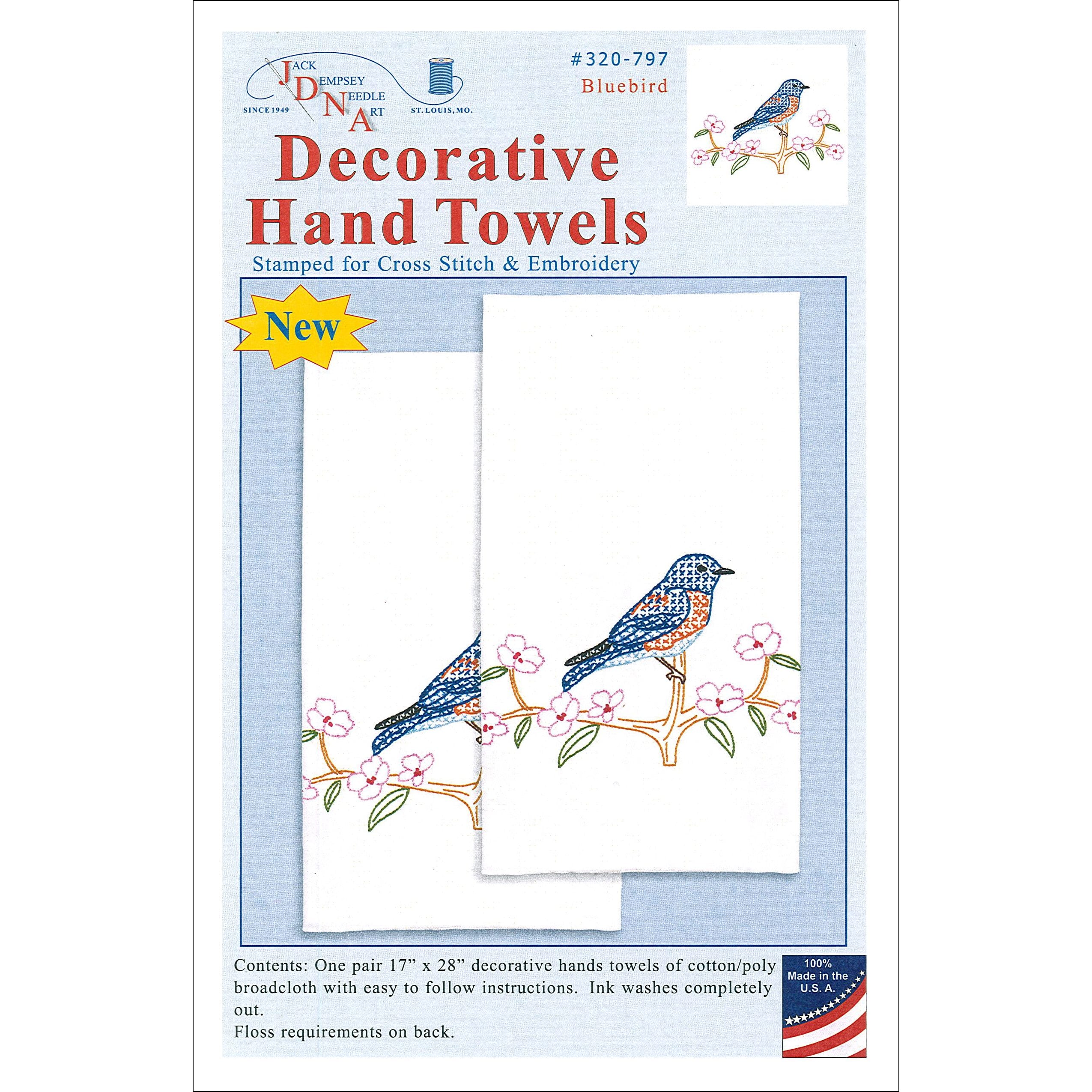 Jack Dempsey Bluebird Decorative Hand Towel Set
