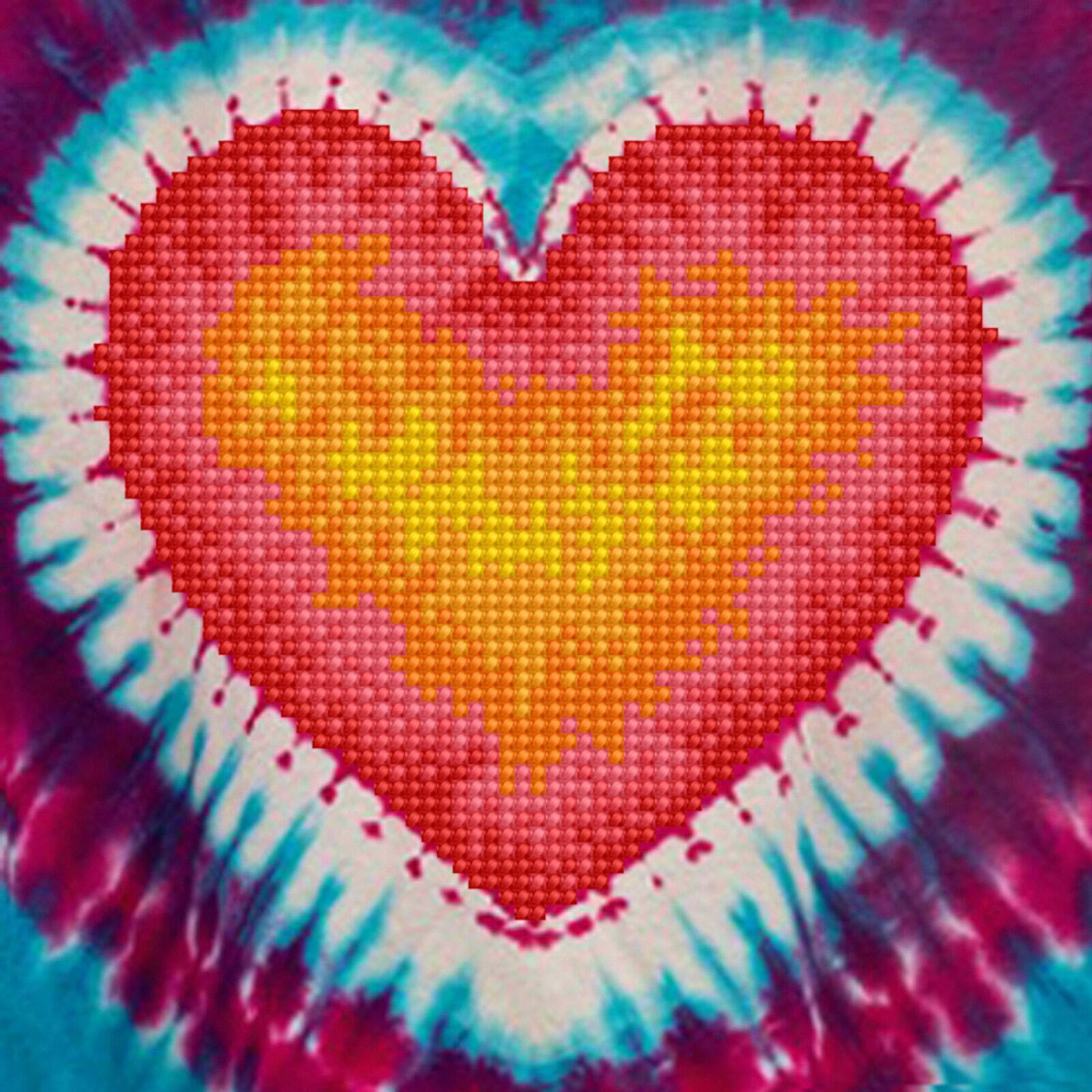 Diamond Dotz® Beginner Tie Dye Heart Diamond Painting Kit