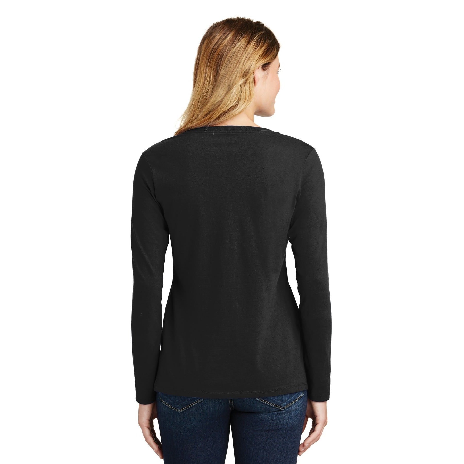 Port &#x26; Company&#xAE; Fan Favorite&#x2122; Ladies Long Sleeve  V-Neck T-Shirt