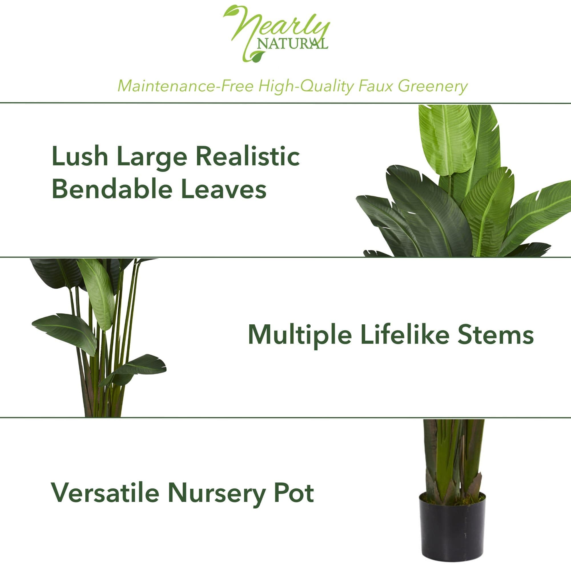 7ft. Potted Artificial Travelers Palm Tree